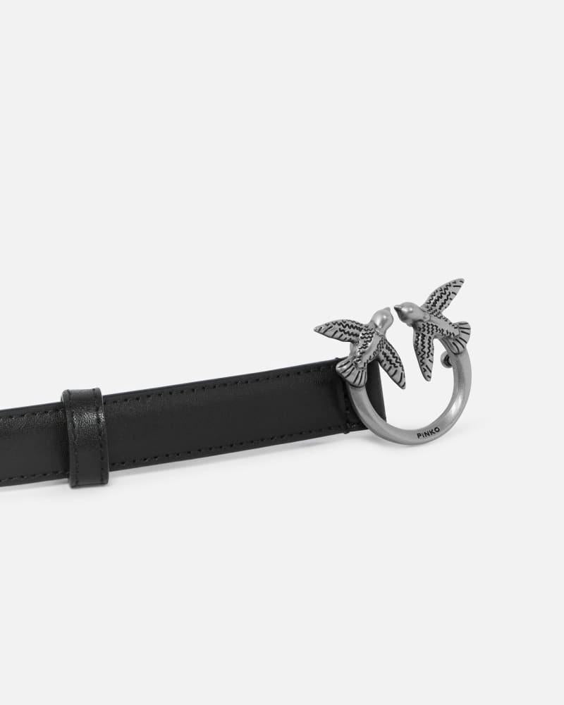 Cintura sottile Love Birds in pelle 2cm<BR/><BR/> 100143A0F1 Z99O PINKO 