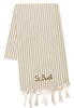 Telo mare in cotone Fouta con stampa a righe beige