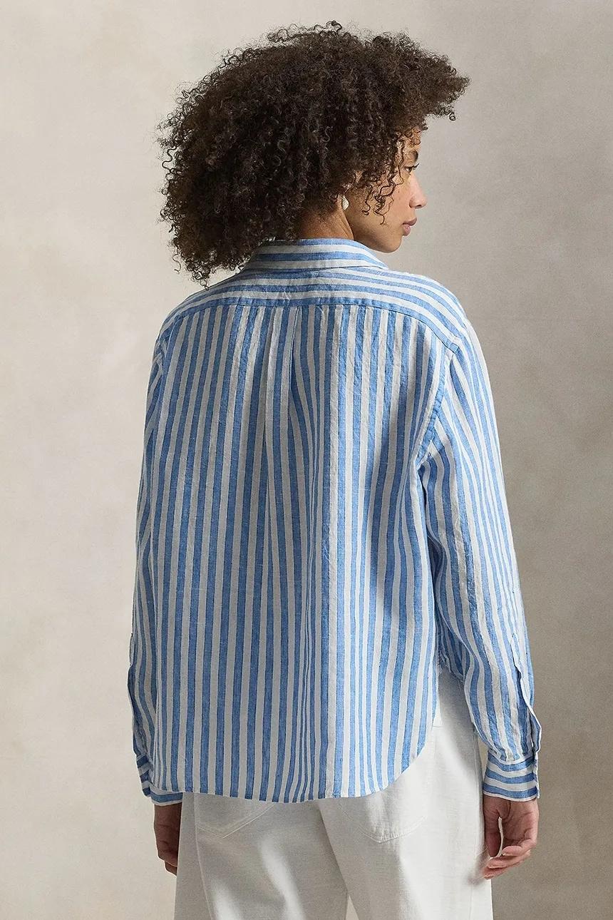 Camicia donna di lino a righe 211935130 503 RALPH LAUREN 