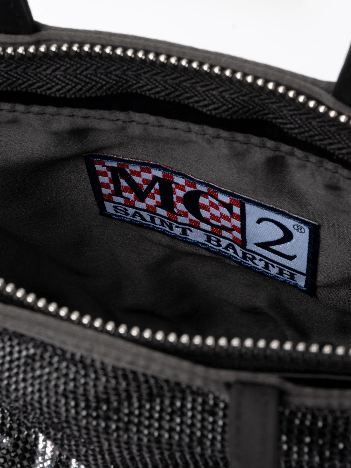 Mini borsa con strass neri<BR/> SBM0001 00236I MC2 SAINT BARTH 