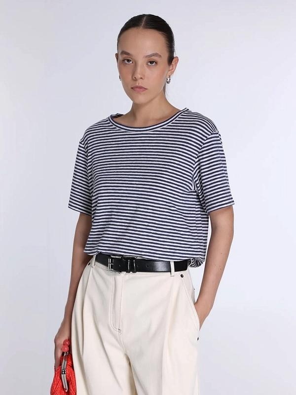 T-shirt basic in jersey di lino stretch WKDPELOTA 008 WEEKEND 