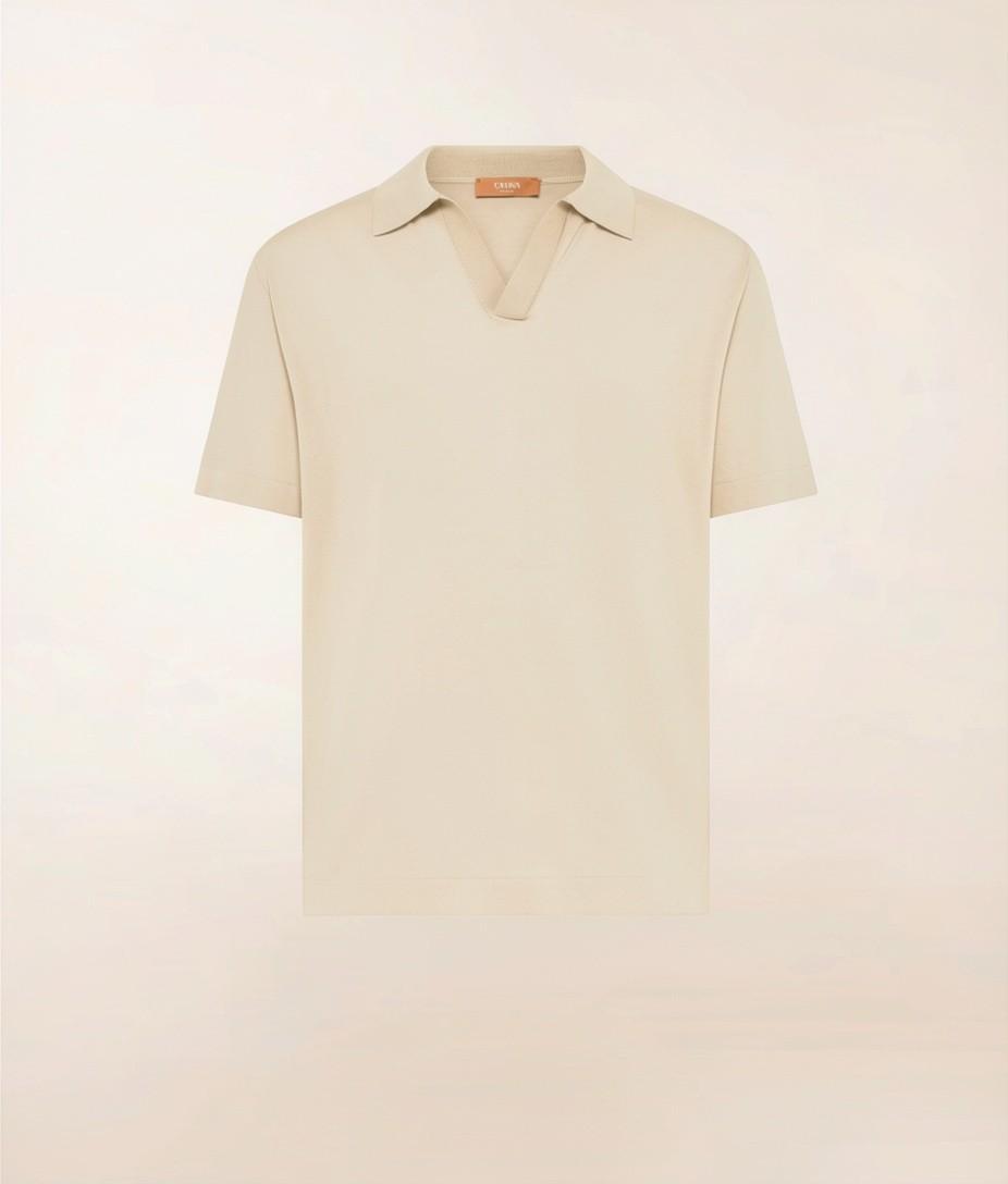 LEVANTE<BR/>Polo in maglia a maniche corte in puro cotone egiziano finezza 14 LEVANTE 102 CRUNA 