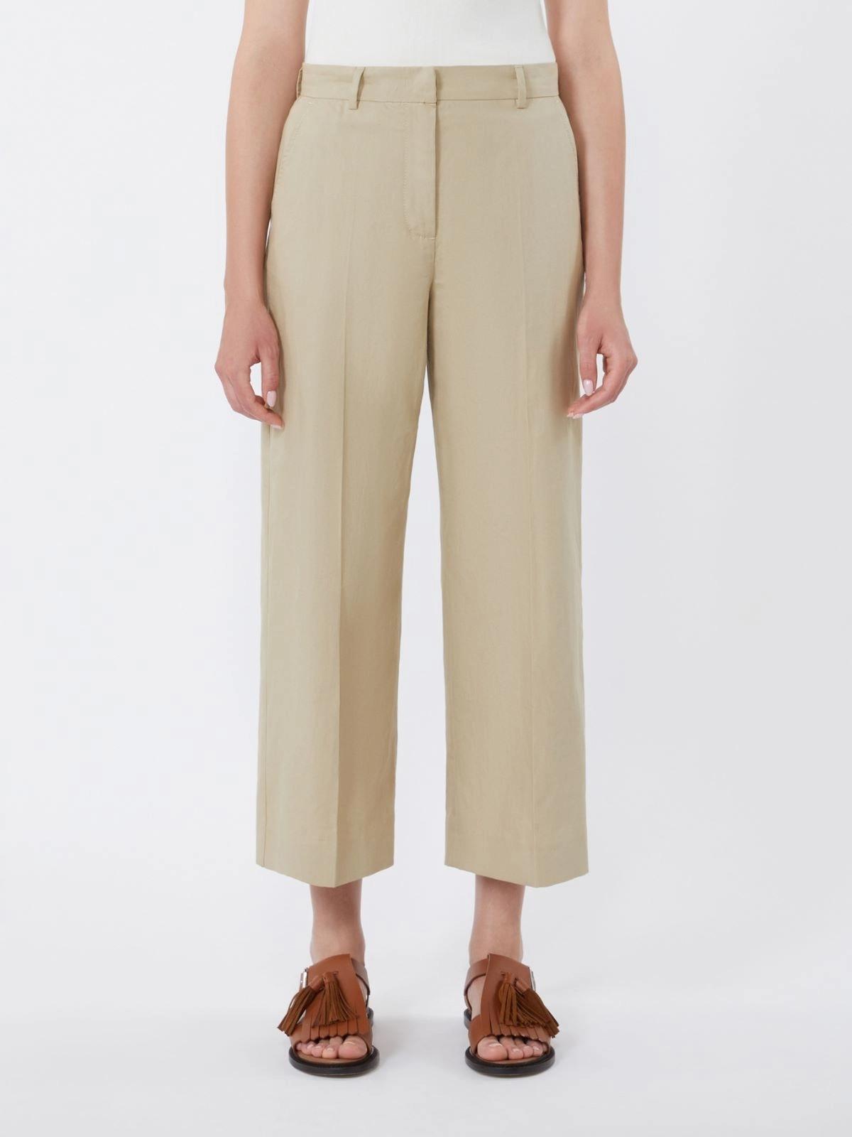 Pantalone in canvas di cotone e lino - Sabbia<BR/> WKDZIRCONE 002 WEEKEND 