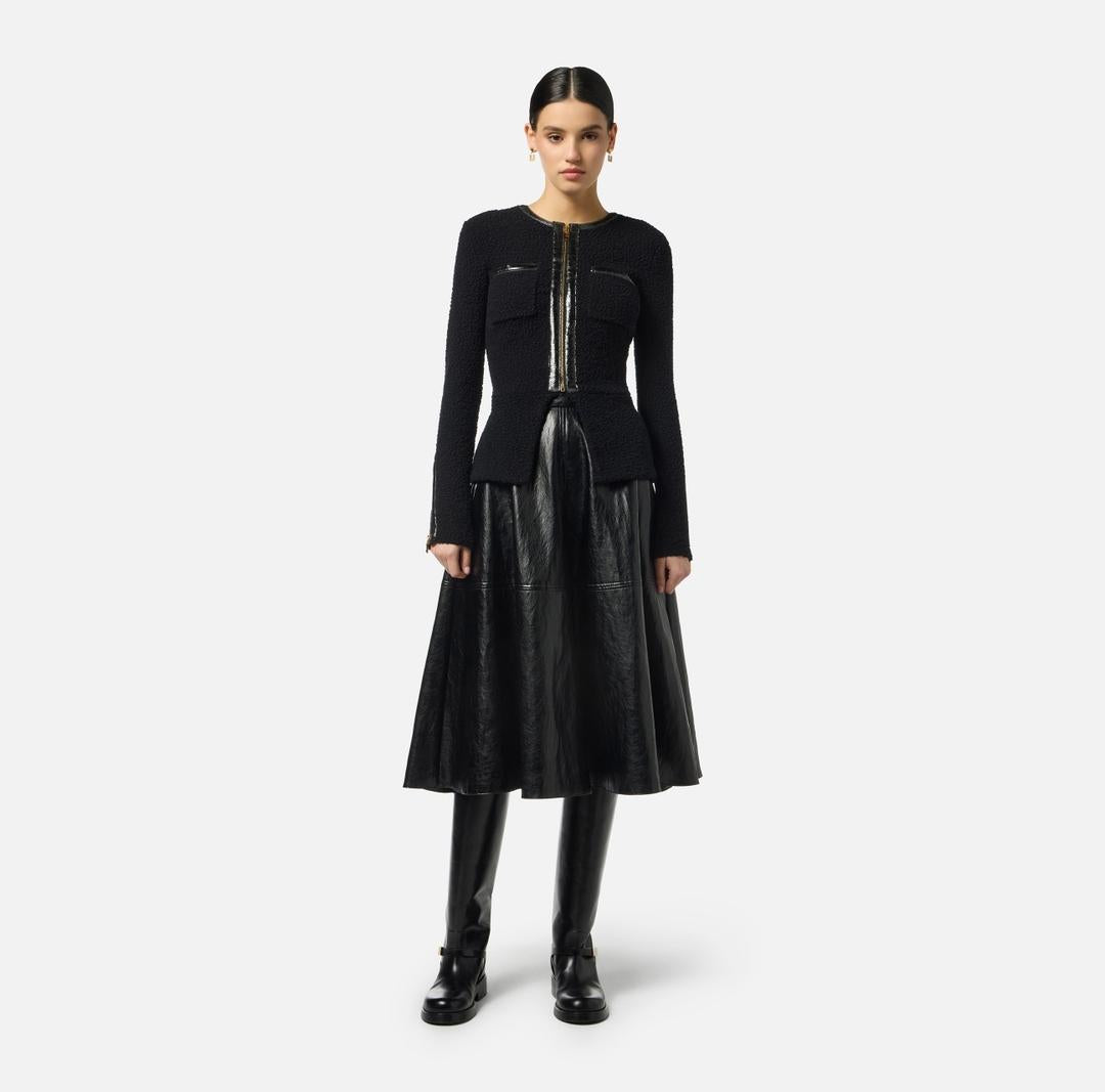Gonna in craquelé con dettagli logo GO13656E2 110 ELISABETTA FRANCHI 