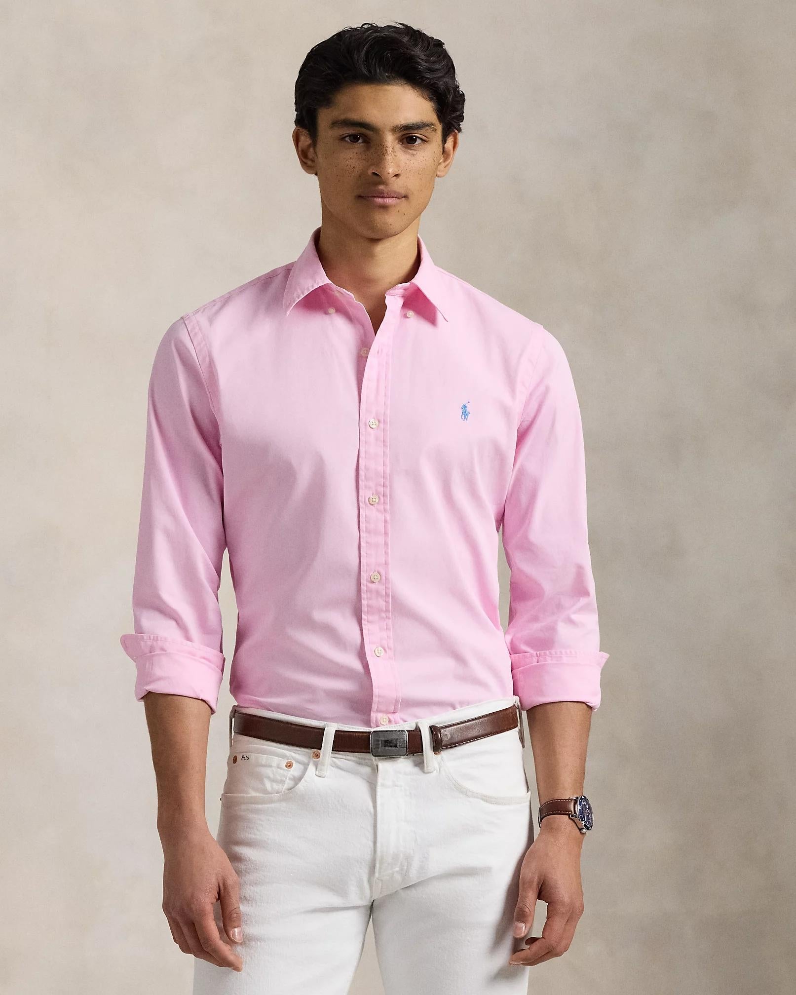 Camicia in twill Custom-Fit<BR/> 710937993 016 RALPH LAUREN 