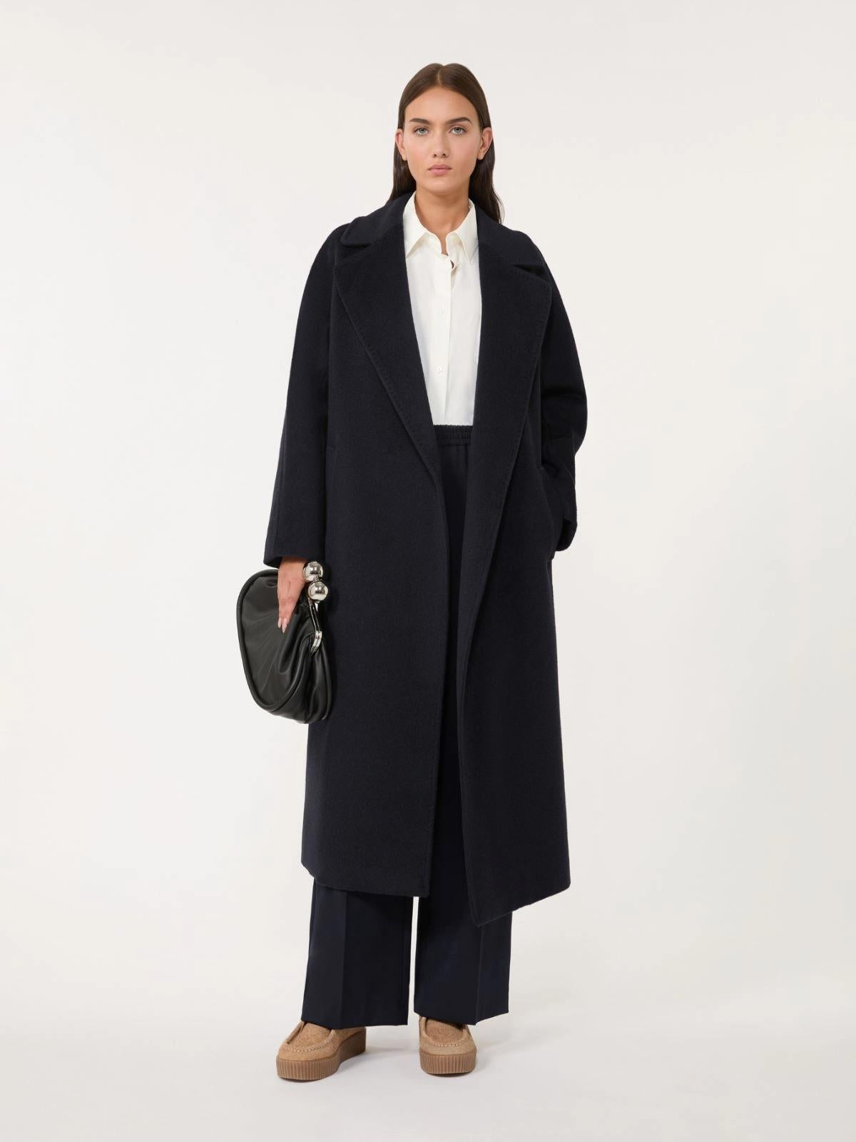 Cappotto lungo in lana e alpaca TEMPERA 010 WEEKEND 