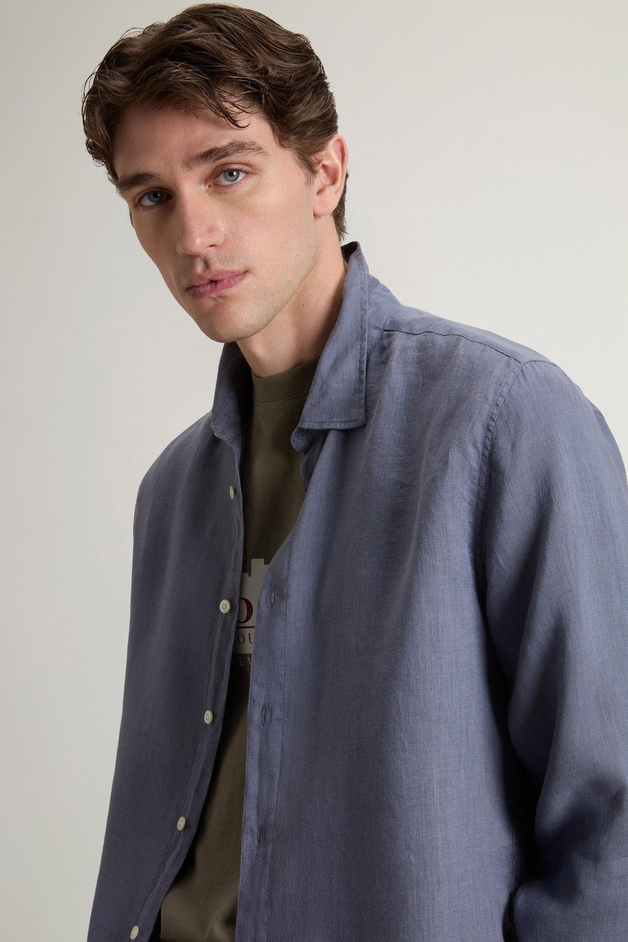 Camicia in puro lino tinta in capo<BR/> CFWOSI2013MRUT5284 31194 WOOLRICH 