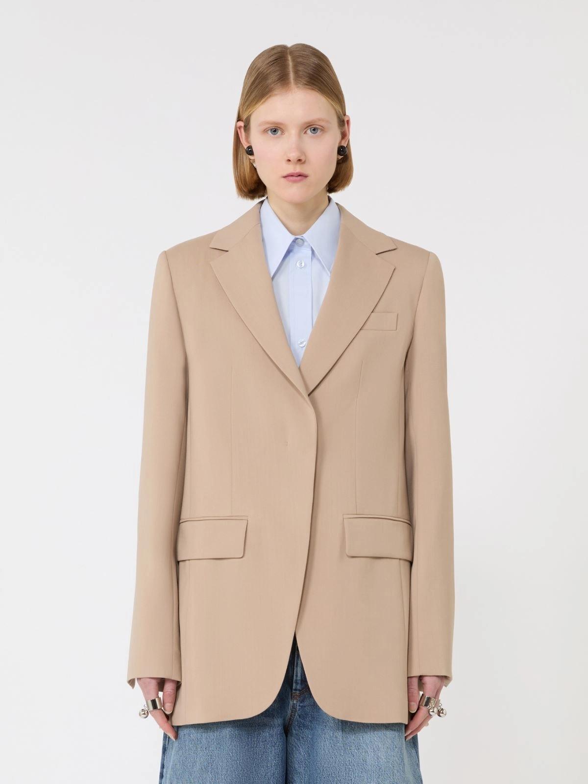 Blazer sartoriale in lana con retro in plissé - Beige<BR/> SPXMELA 001 SPORTMAX 