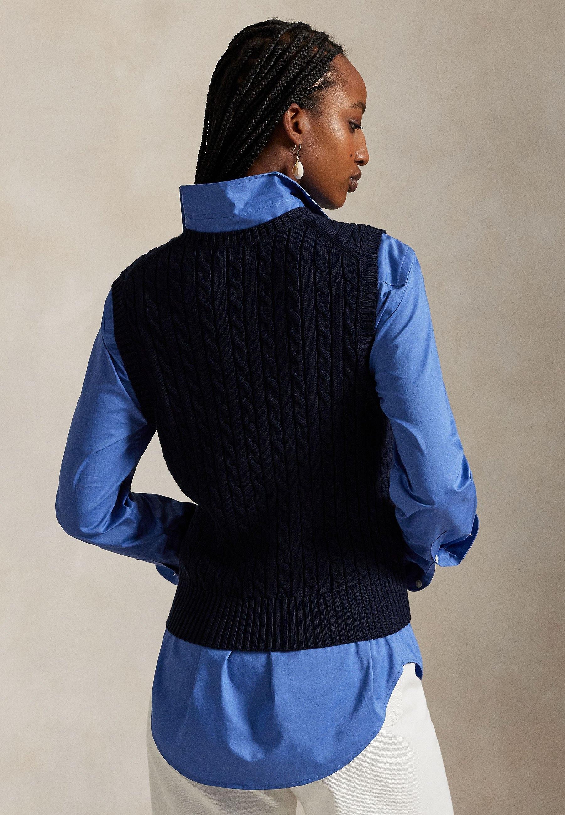 Gilet in cotone con lavorazione a trecce 211971882 501 RALPH LAUREN 