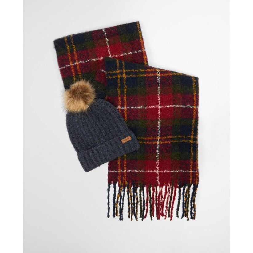 Set regalo berretto e sciarpa tartan Saltburn LGS0077 TN69 BARBOUR 