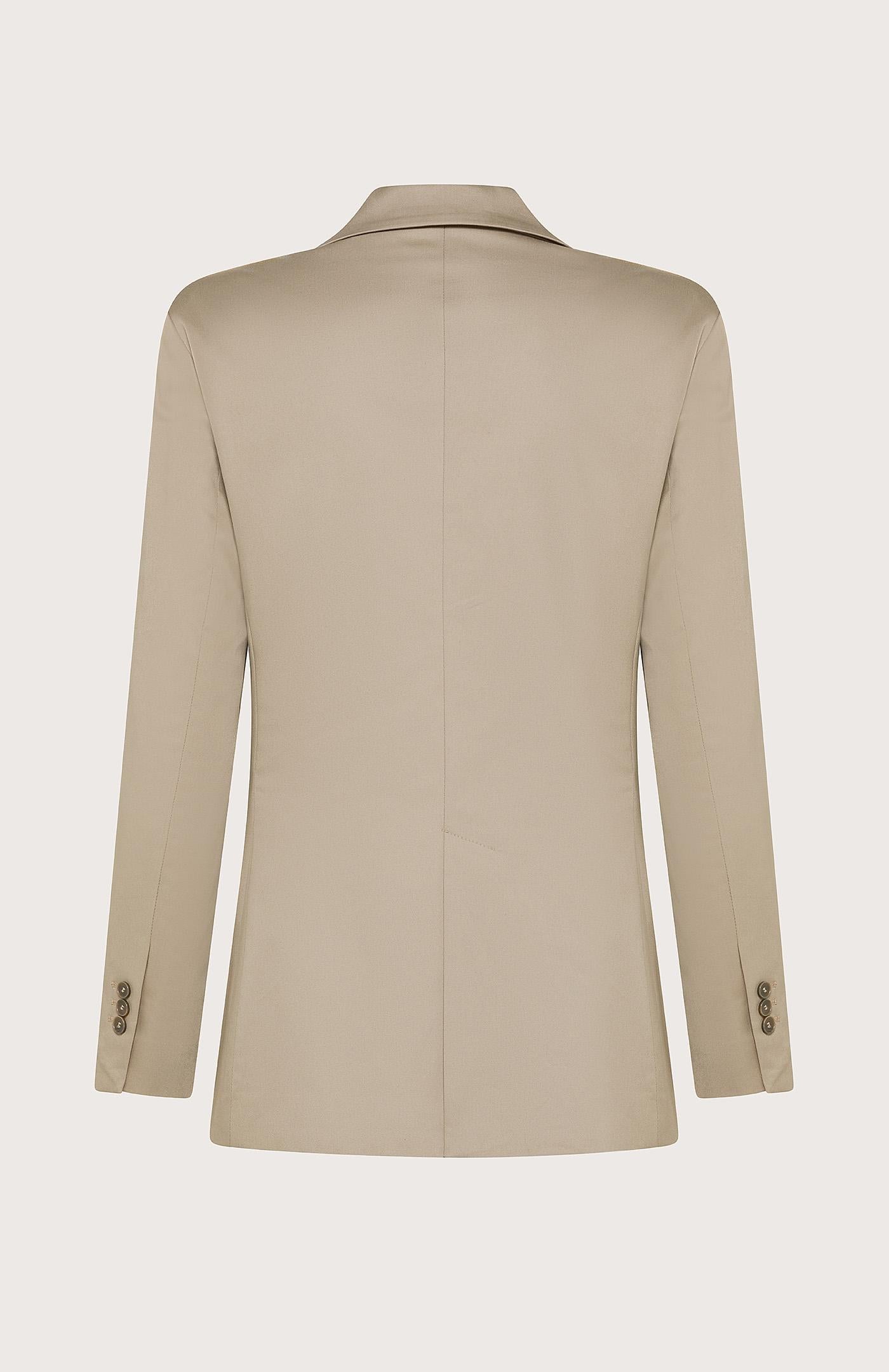 Giacca donna monopetto in raso cotone stretch
