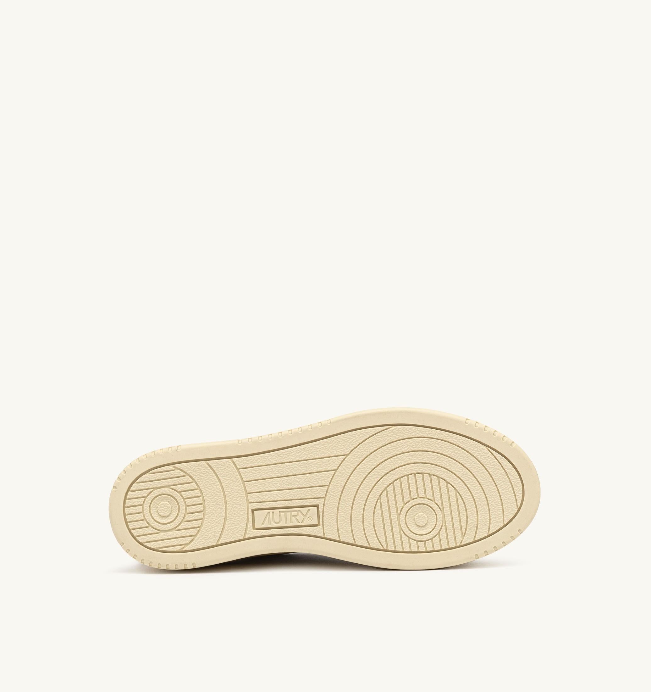 SNEAKERS MEDALIST PLATFORM IN PELLE BIANCA E METALLIZZATA ARGENTO PTLW LL05 AUTRY ACTION SHOES 