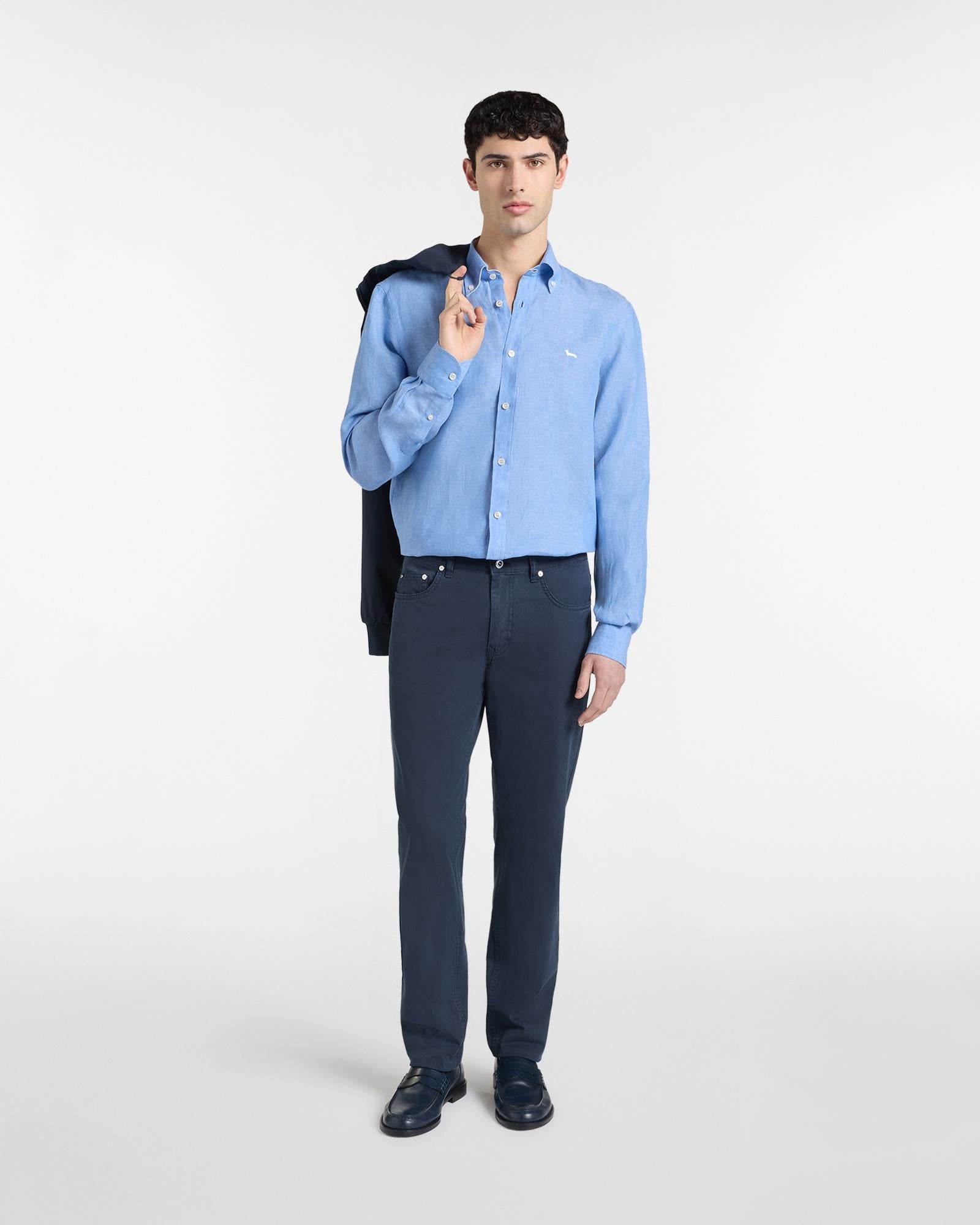 Camicia in puro lino regular fit<BR/> CRQ014010883B 844 HARMONT & BLAINE 