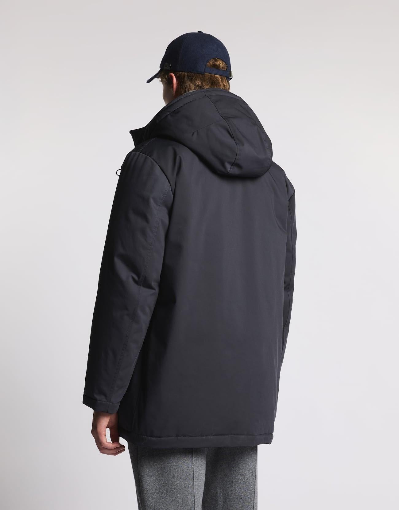 Caban in Gabardine Imbottito in Piuma<BR/> NAM36510130XLB U807 FAY 