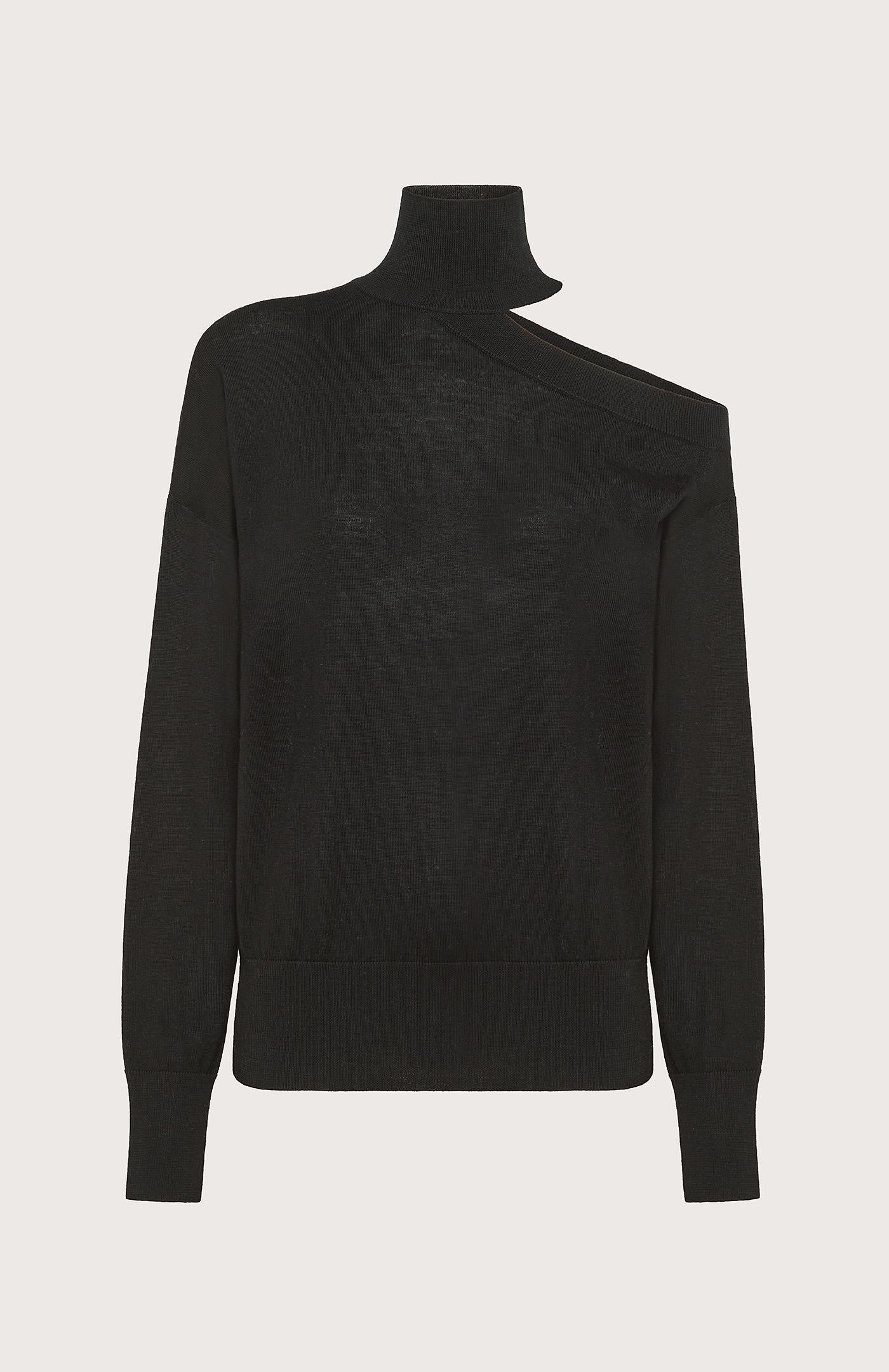Maglia donna in lana asimmetrica