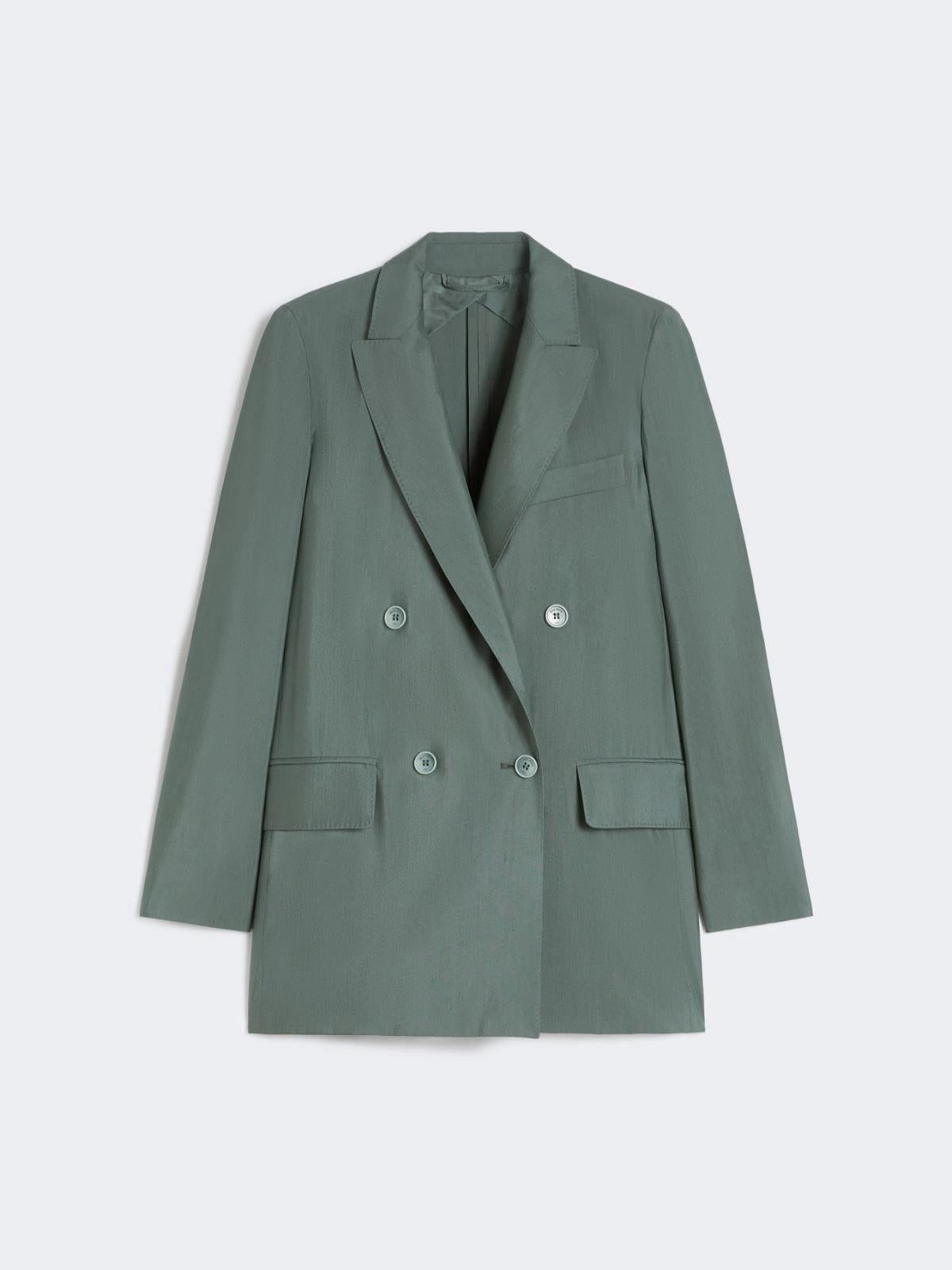 Blazer doppiopetto in lana e seta - Verde scuro<BR/> MXMALBATA 003 MAX MARA 