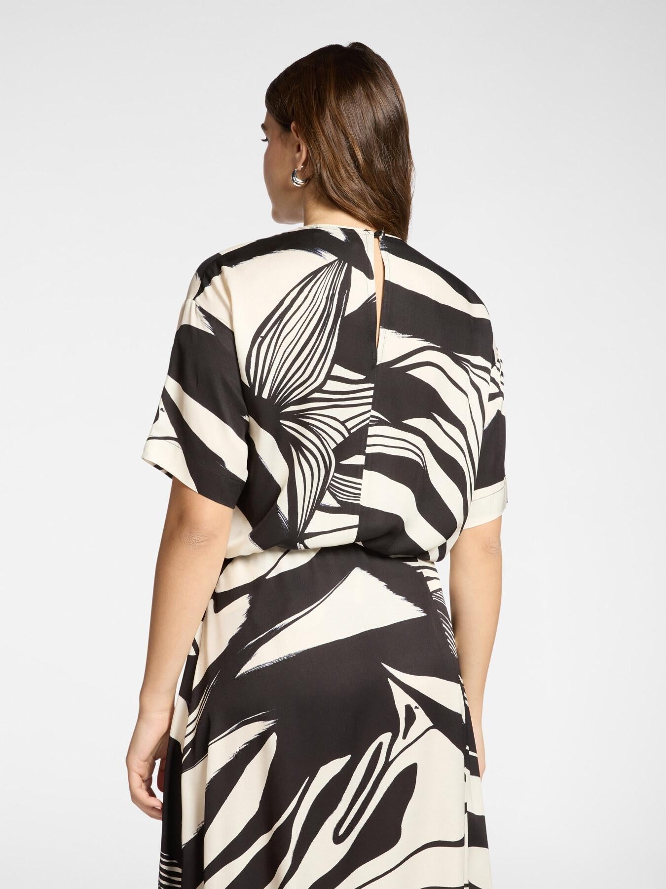 Blusa stampata in twill di viscosa<BR/> 2160Z100042N 01 ELENA MIRO 