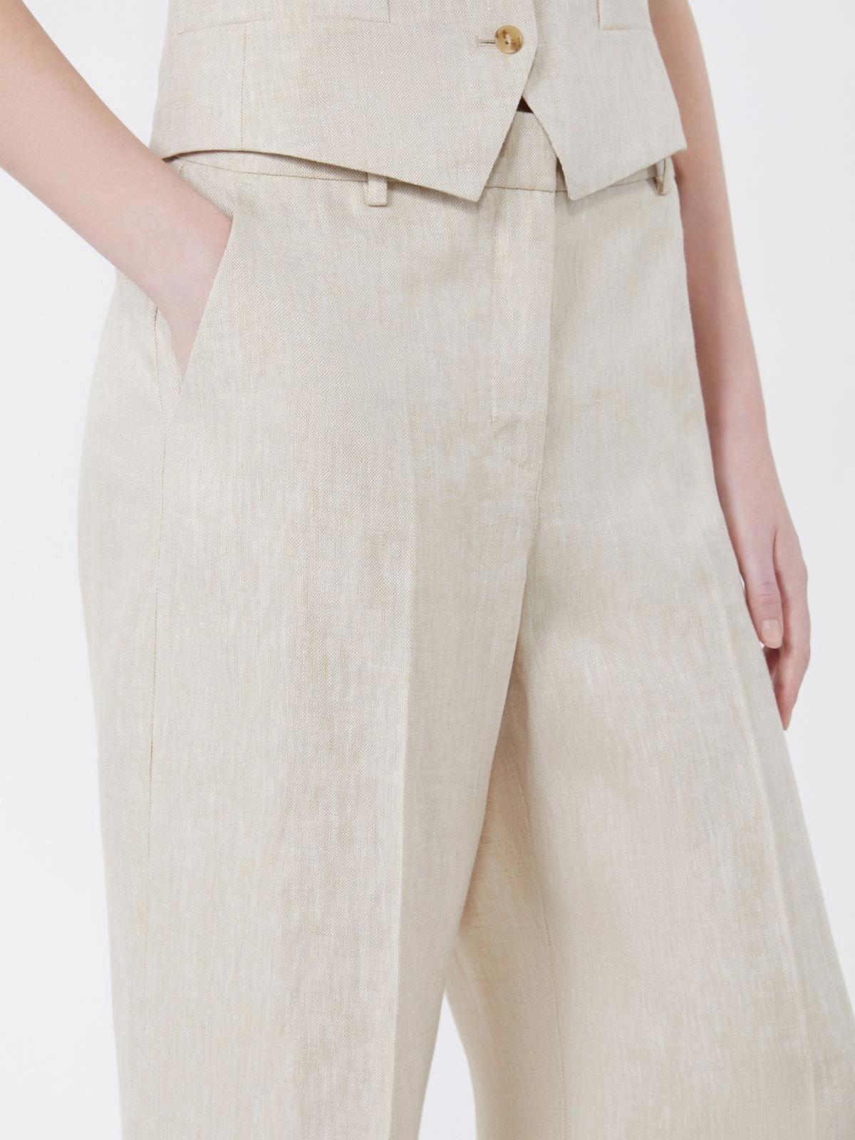 Pantalone in canvas di lino - ECRU<BR/> WKDMALIZIA 023 WEEKEND 