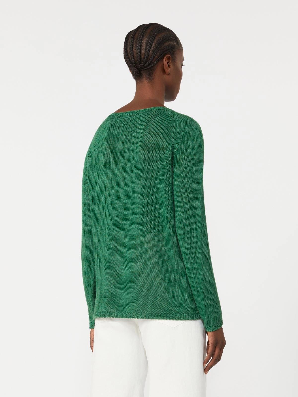 Maglia basic in filato di lino - Verde<BR/> SMMGIOLINO 010 S MAX MARA 