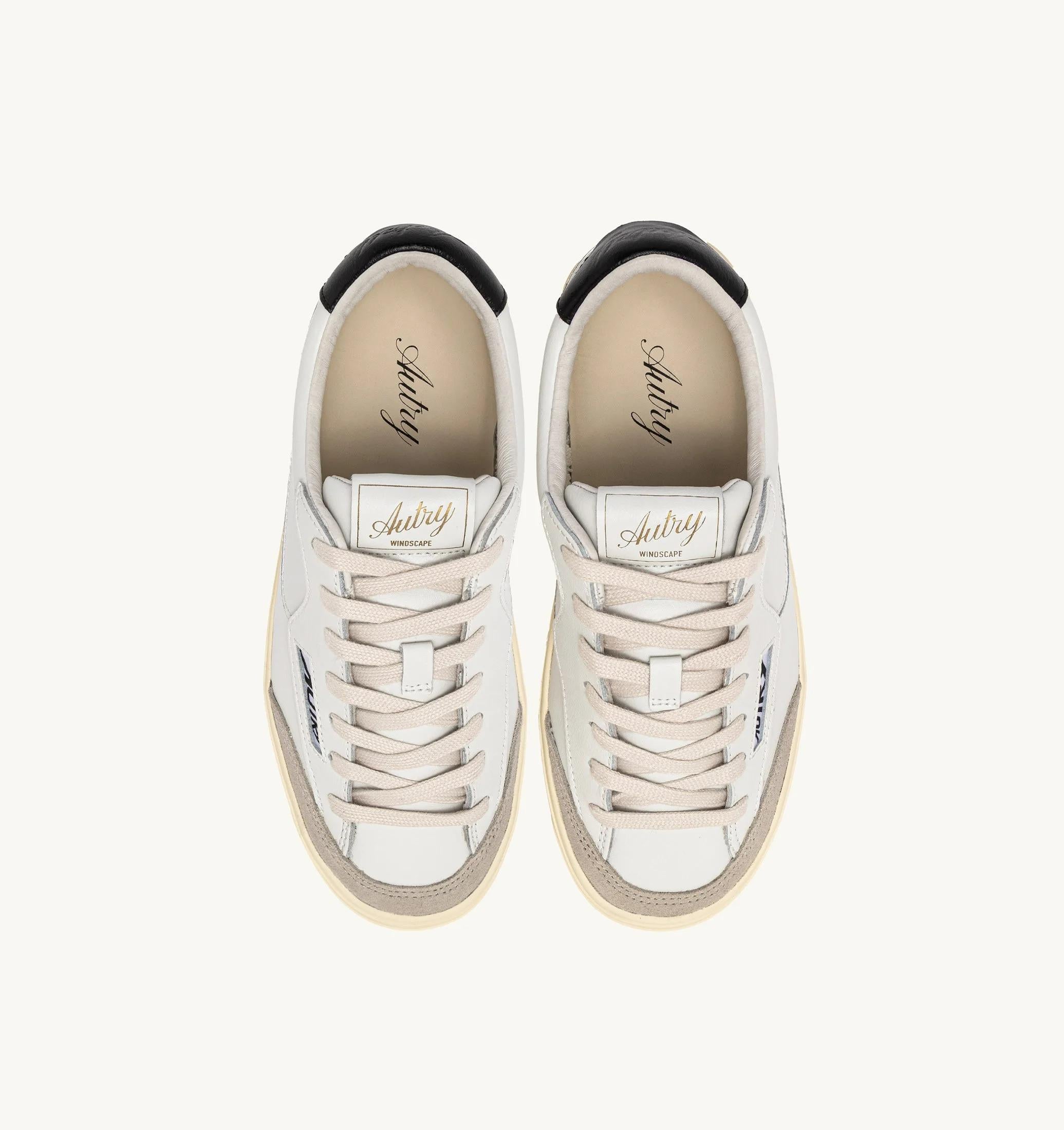 SNEAKERS WINDSCAPE LOW IN PELLE BIANCA E NERA<BR/> SCLM UK02 AUTRY ACTION SHOES 