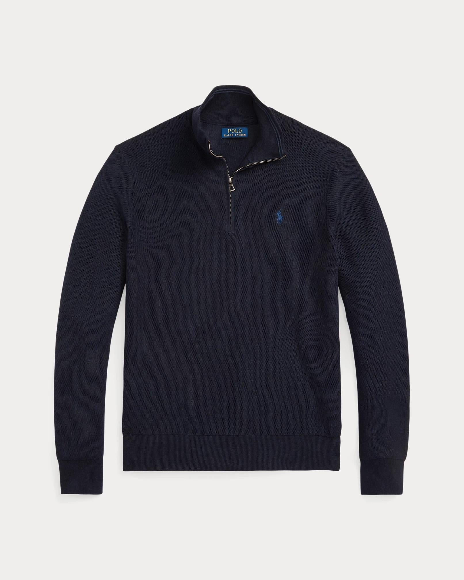 Maglia in piqué di cotone con mezza zip 710932304 001 RALPH LAUREN 