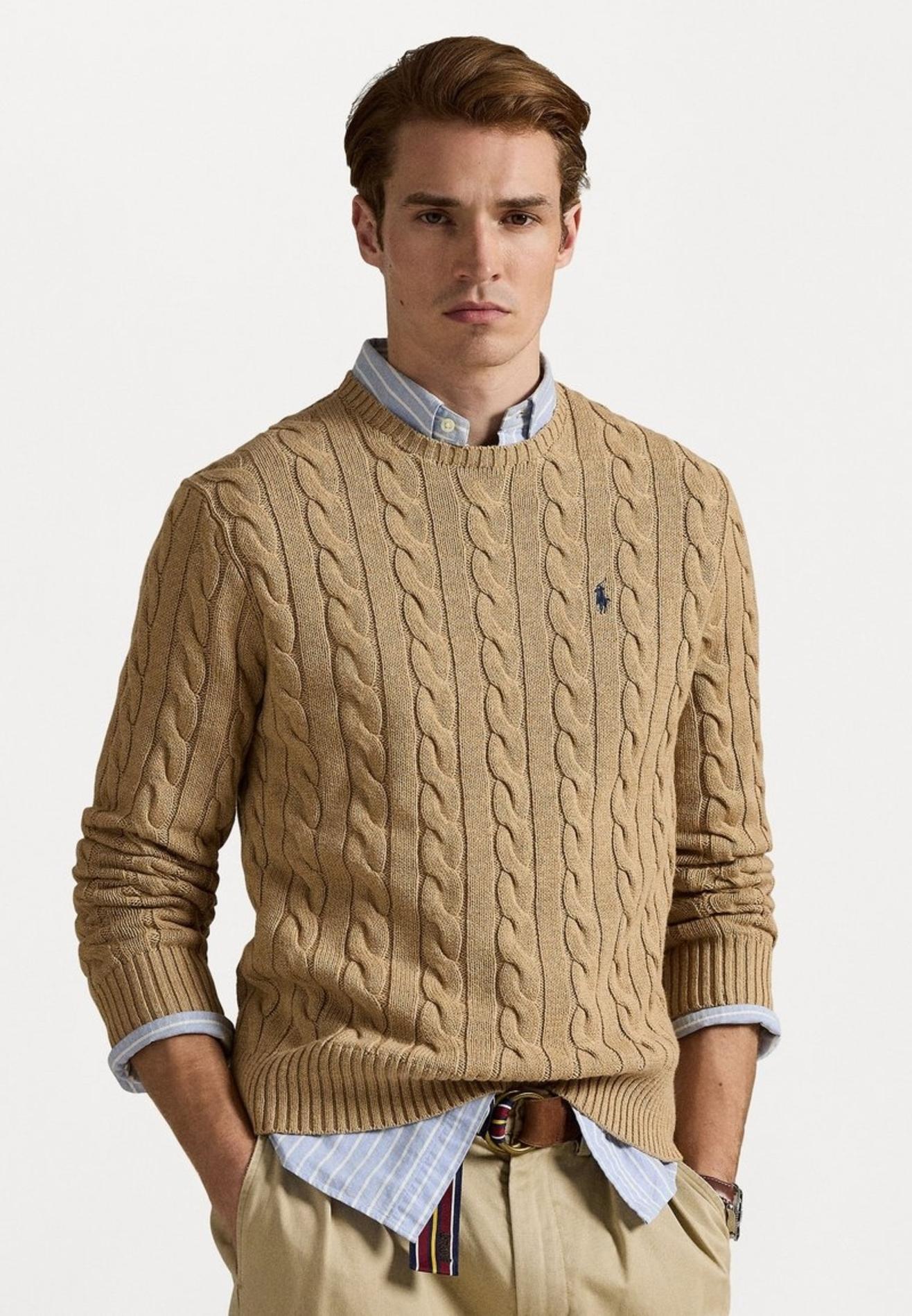 Maglia uomo in cotone motivo a trecce 710775885 014 RALPH LAUREN 