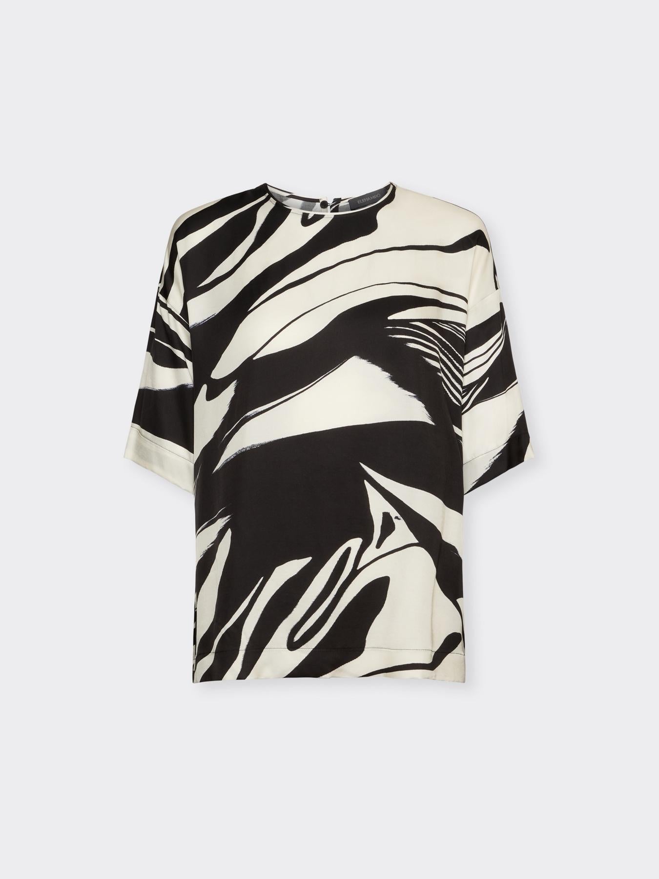 Blusa stampata in twill di viscosa<BR/> 2160Z100042N 01 ELENA MIRO 