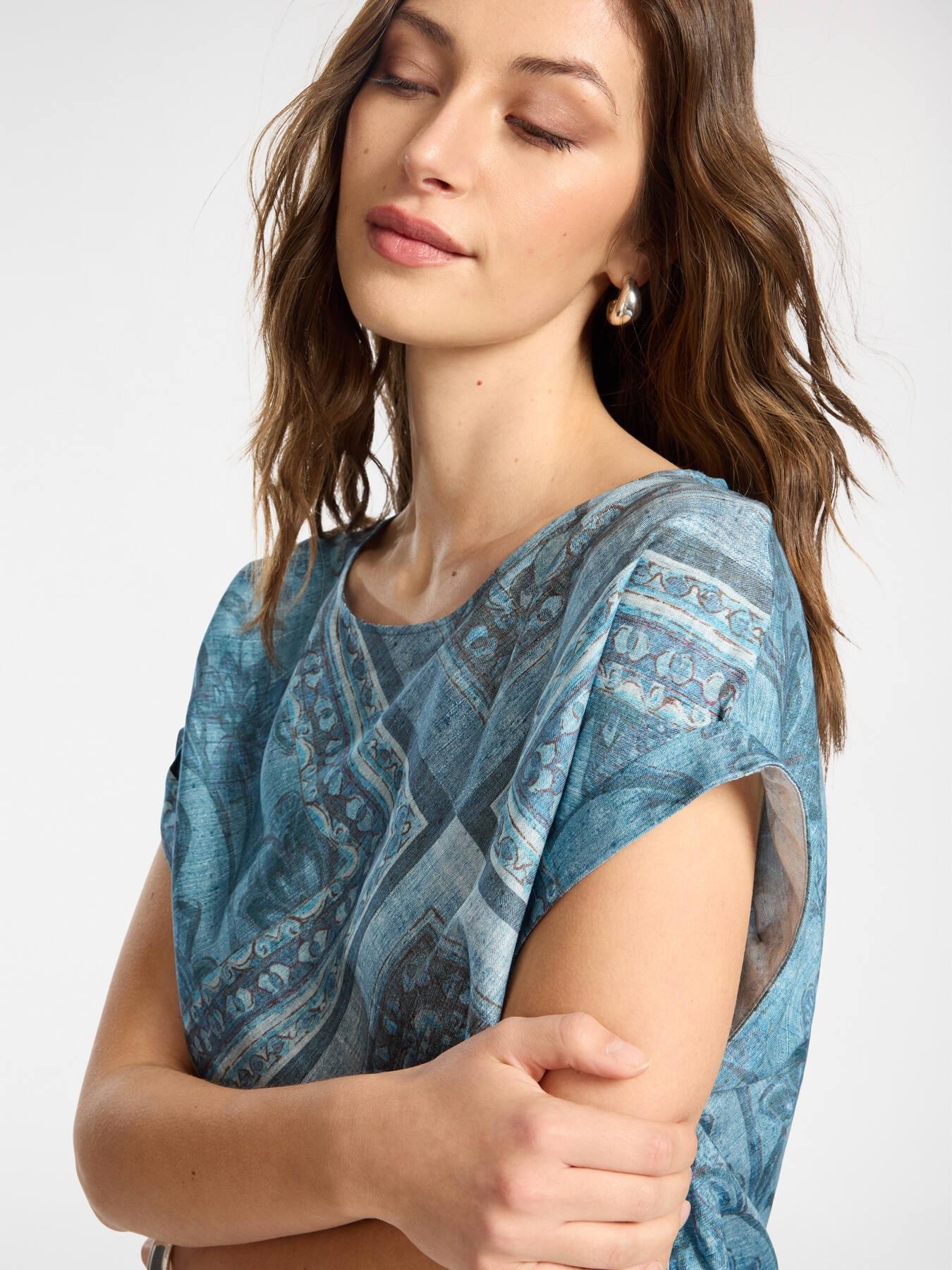 Blusa raso viscosa stampata<BR/> 2005P000225N 01 ELENA MIRO 