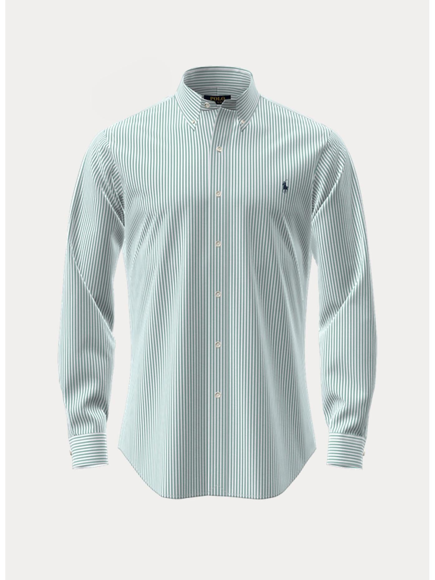 Camicia fantasia a righe in cotone elasticizzato 710929344 501 RALPH LAUREN 