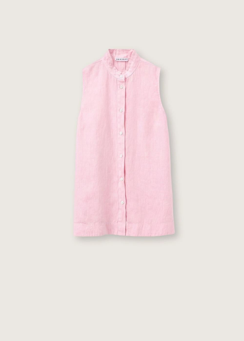 Camicia senza maniche in lino N1895B 8000/736 ROSSO 35 