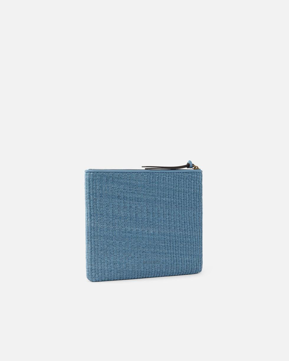 Pochette in rafia con logo Love Birds<BR/> 106763A39Y E5YQ PINKO 