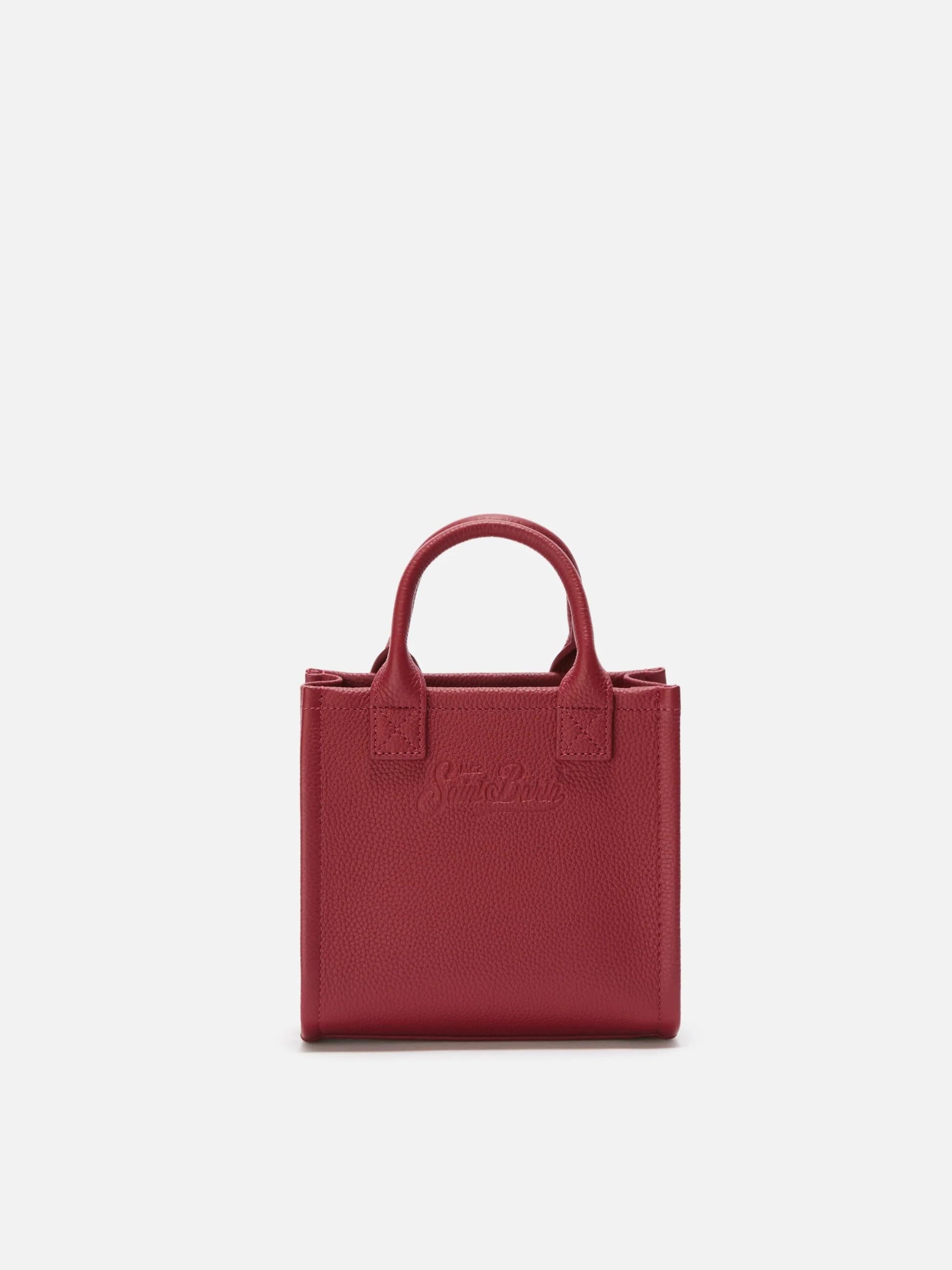 Borsa a spalla Vanity Bag Mini in pelle martellata bordeaux VANMI001 00777I MC2 SAINT BARTH 