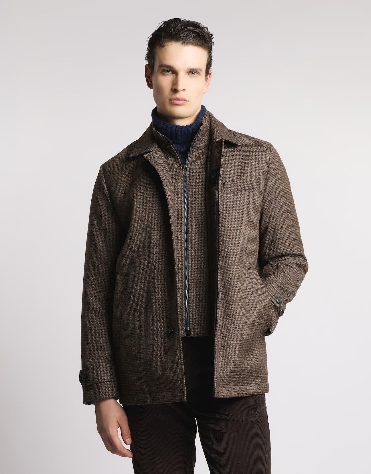 Morning Coat Corto in Lana Mouliné<BR/> NAM13510010XKK S813 FAY 