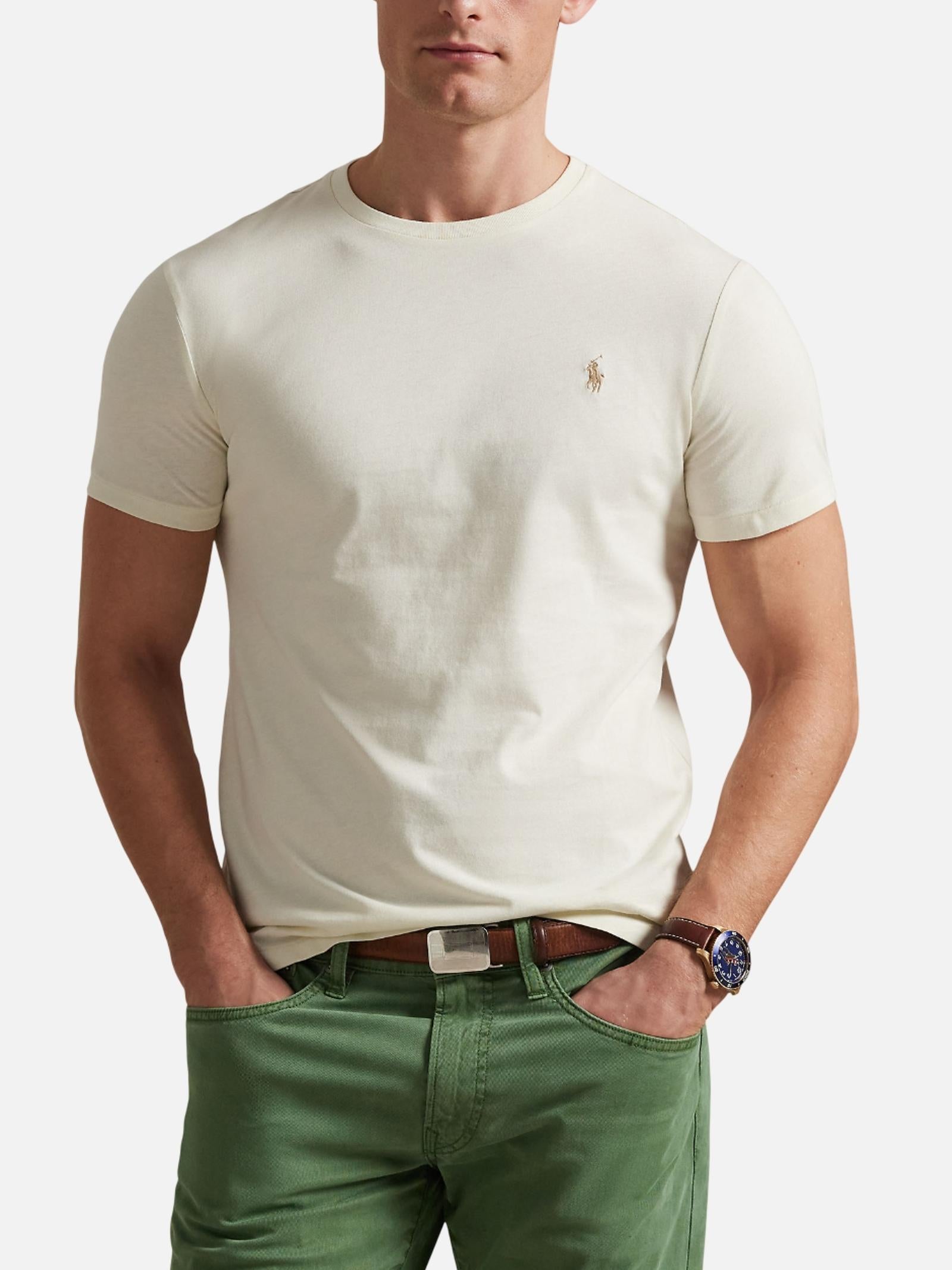 T-shirt uomo in cotone manica corta 710671438 350 RALPH LAUREN 