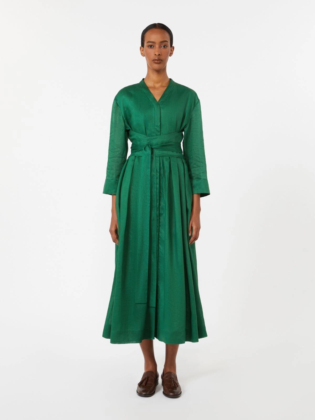 Abito in tela ramiè - Verde SMMCAMILLA 055 S MAX MARA 
