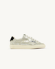 SNEAKERS WINDSCAPE LOW IN SUEDE LAMINATO ARGENTO E NERO
