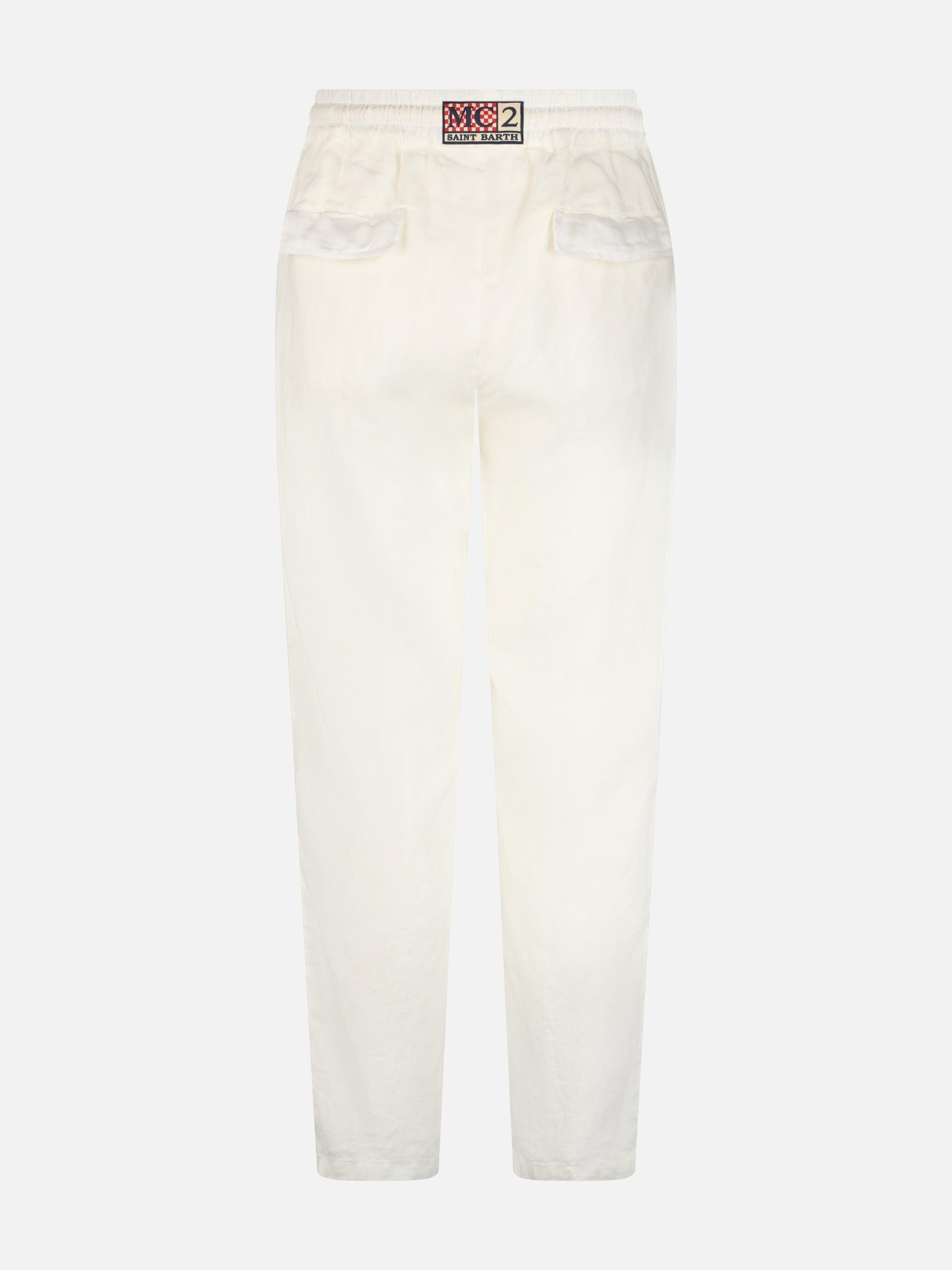 Pantaloni da uomo Calais in lino con coulisse