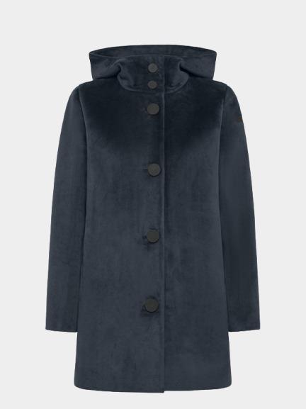 Parka donna in tessuto tecnico vellutato