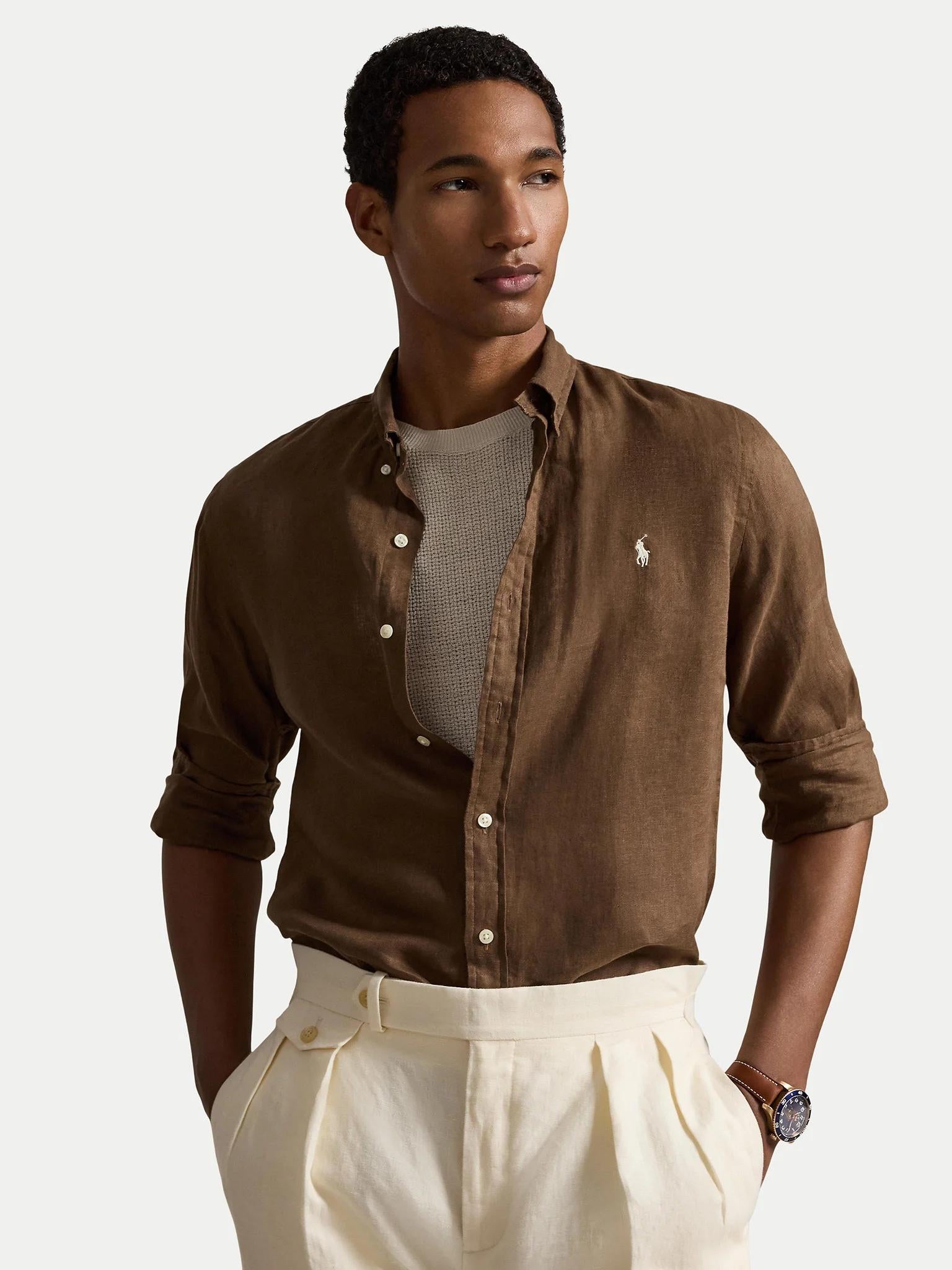 Camicia uomo in puro lino 710968915 500 RALPH LAUREN 
