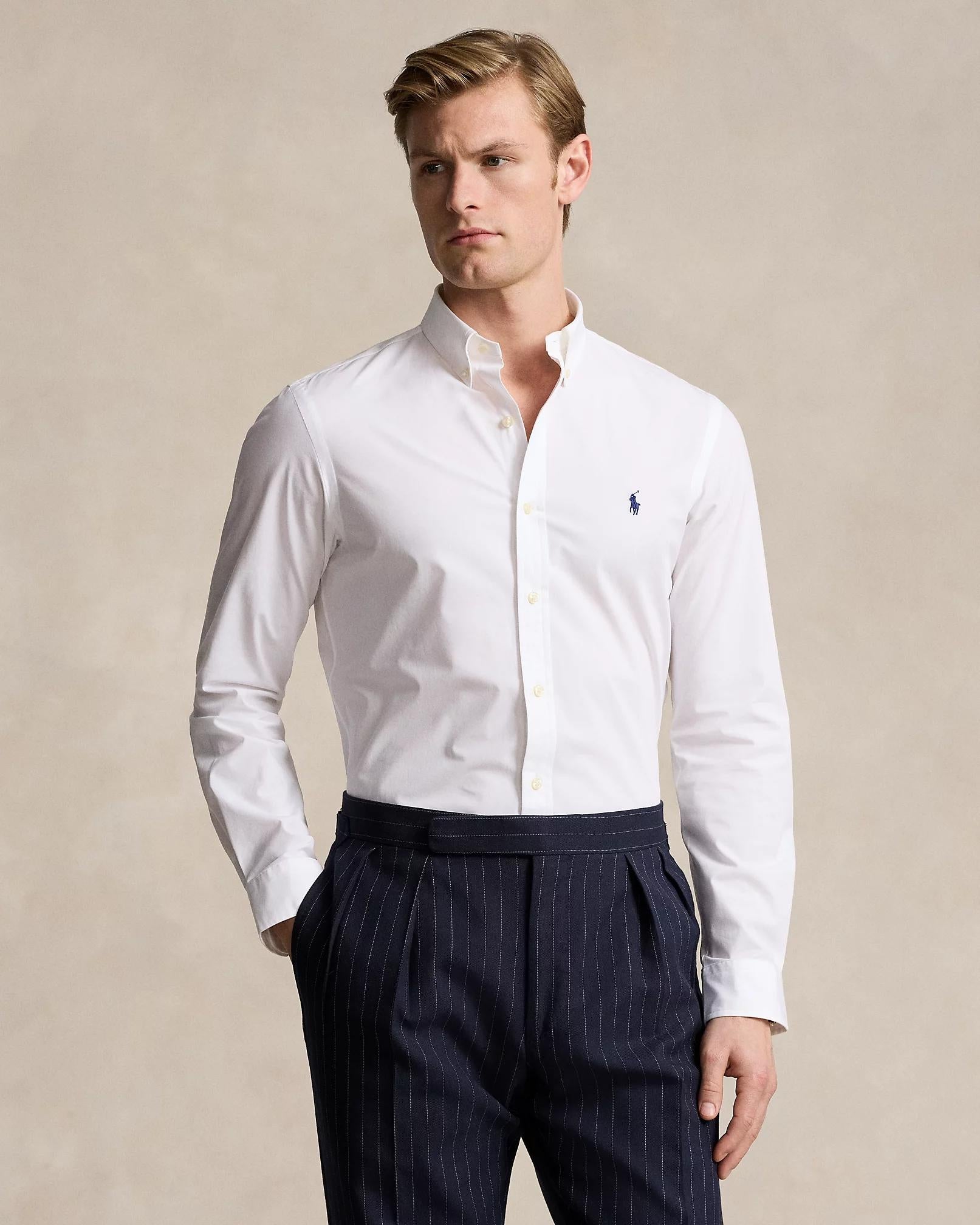 Camicia uomo in cotone elasticizzato 710928254 002 RALPH LAUREN 