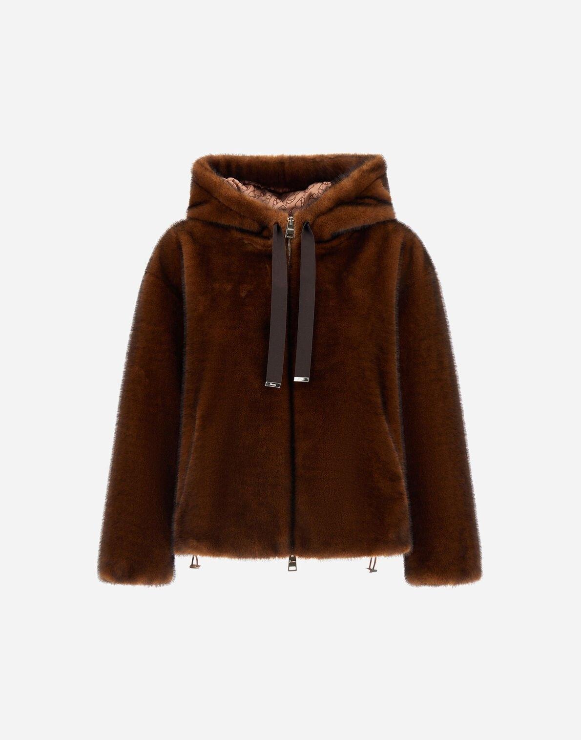 BOMBER IN MELANGE ALTERNATIVE MINK FUR GI000318D12739 8800 HERNO 