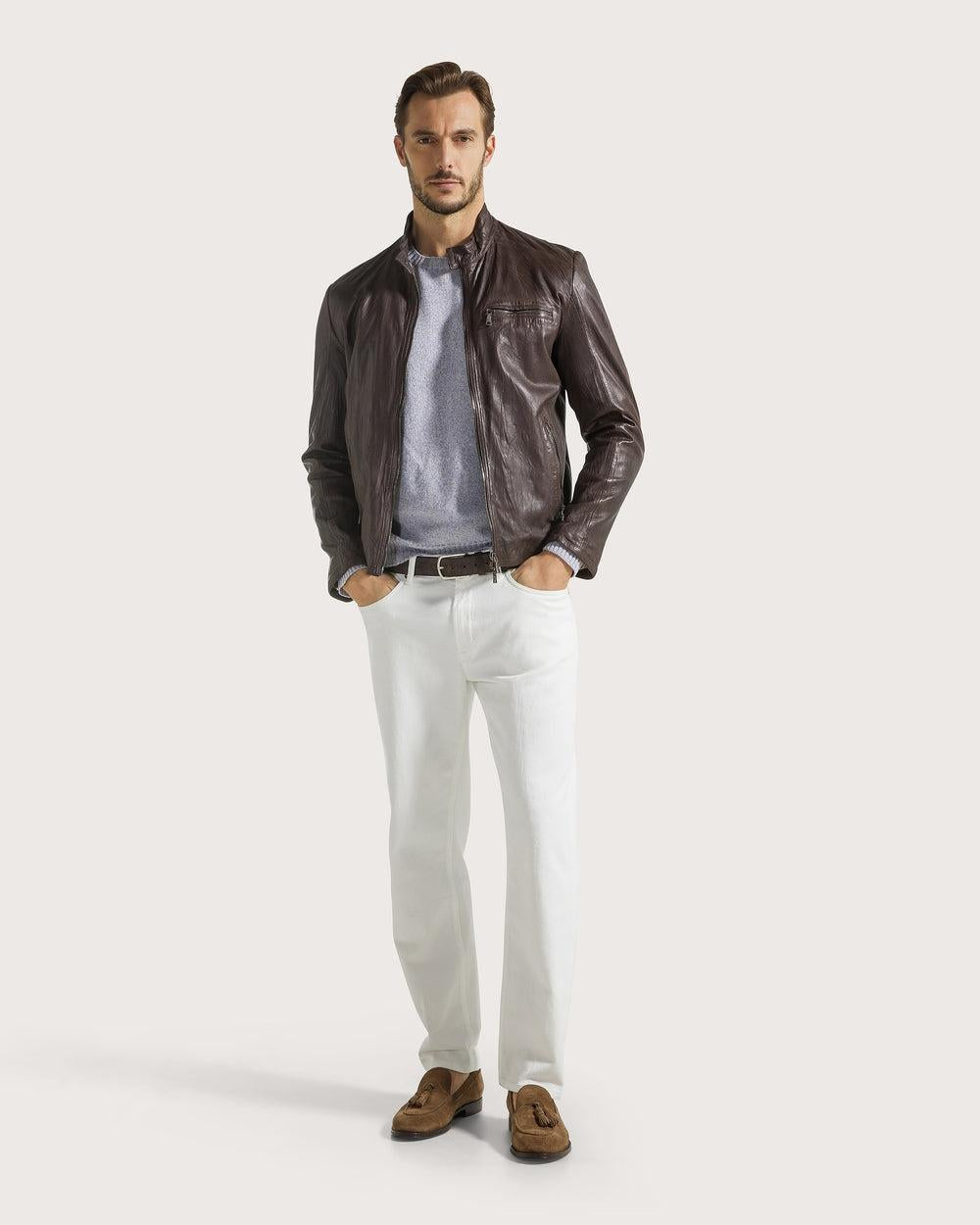 Giubbino in nappa leggera effetto stropicciato<BR/> CS1802380106 245 SEVENTY 