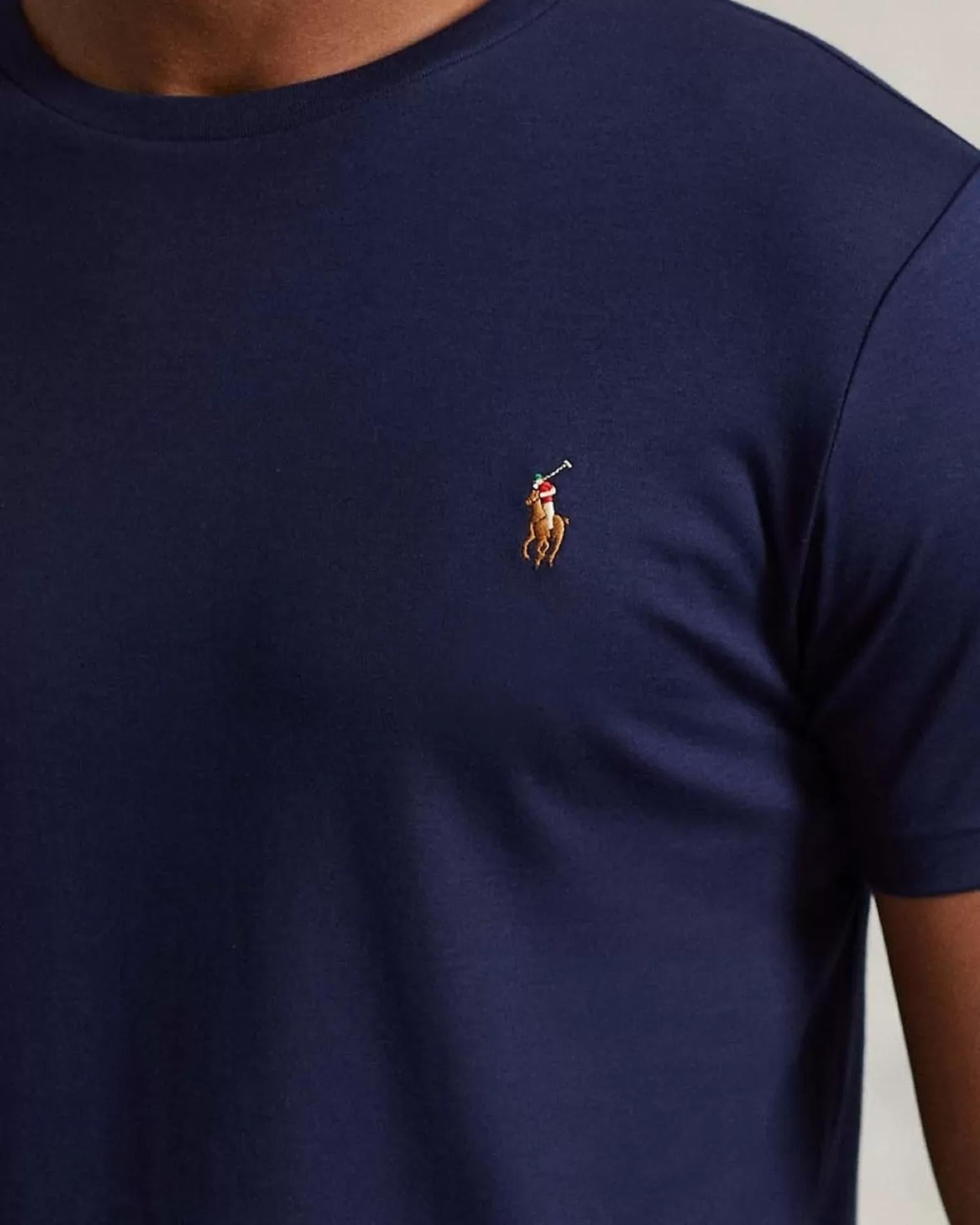 T-shirt in cotone con pony multicolor 710740727 003 RALPH LAUREN 