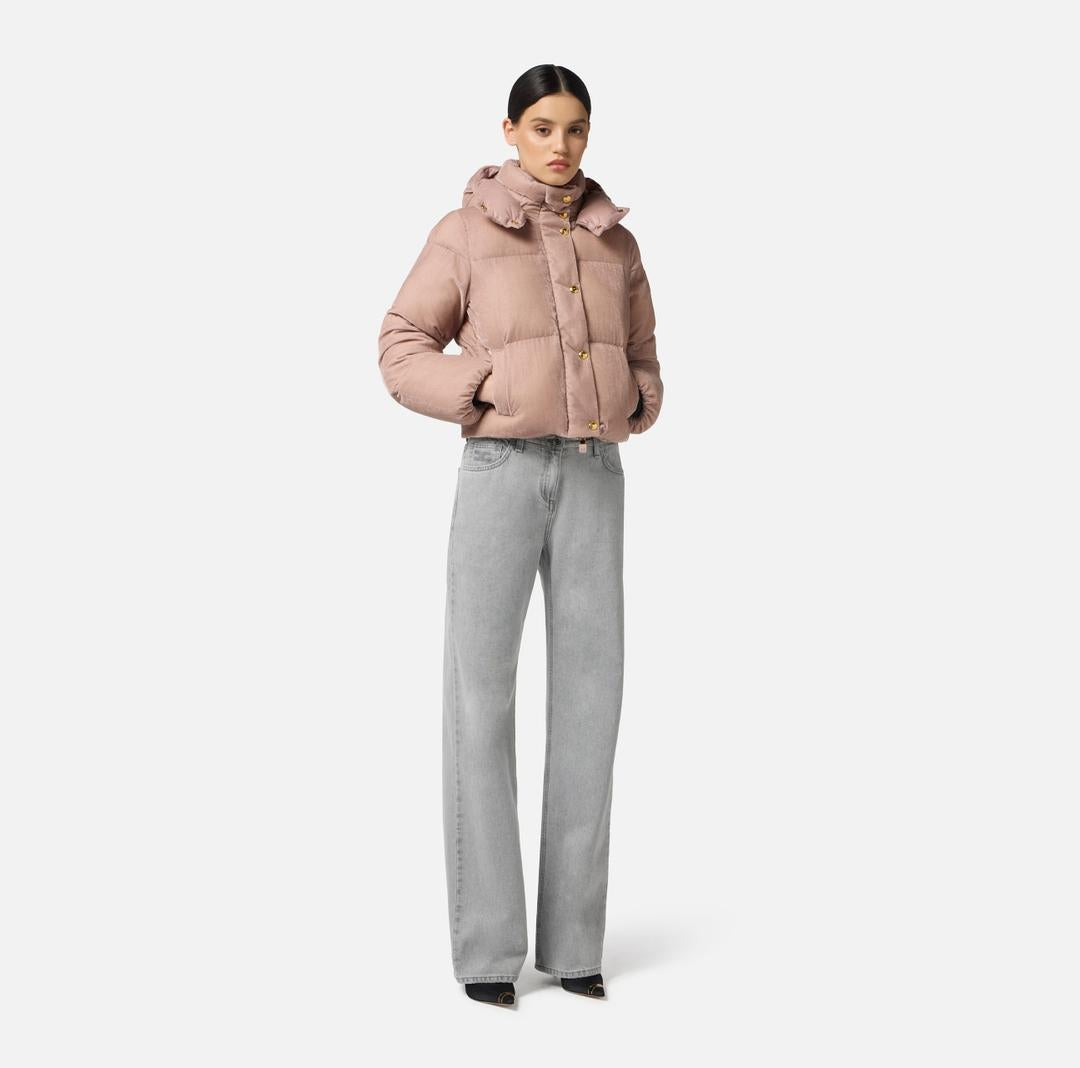 Piumino in velluto con cappuccio<BR/> PI82D56E2 EA6 ELISABETTA FRANCHI 