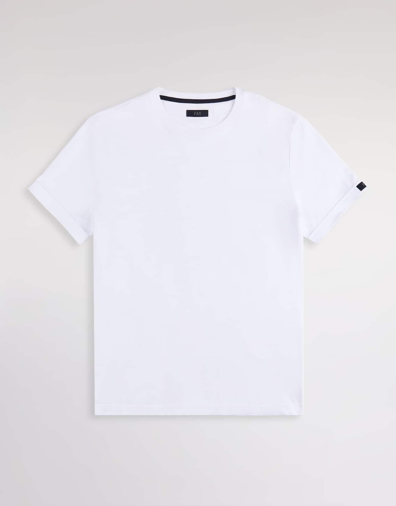 T-shirt Regular Fit in Jersey di Cotone<BR/> NPMB3521330UCX B001 FAY 