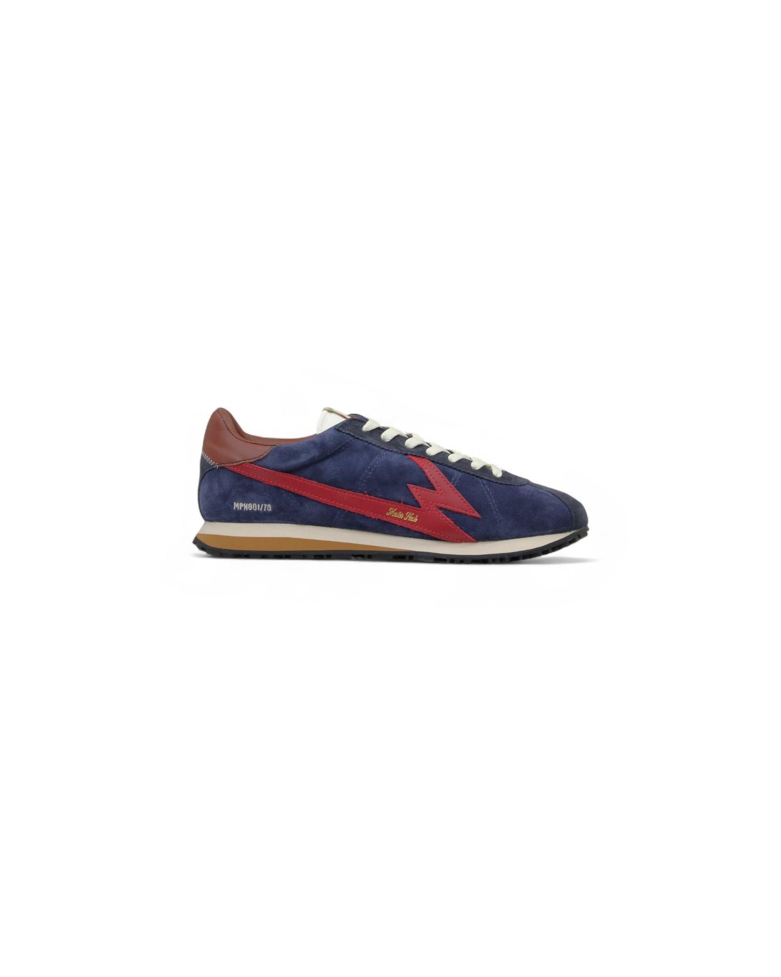 Sneaker Flash Nylon Navy Blu e Rosso<BR/> FL212 NAVY MOACONCEPT 