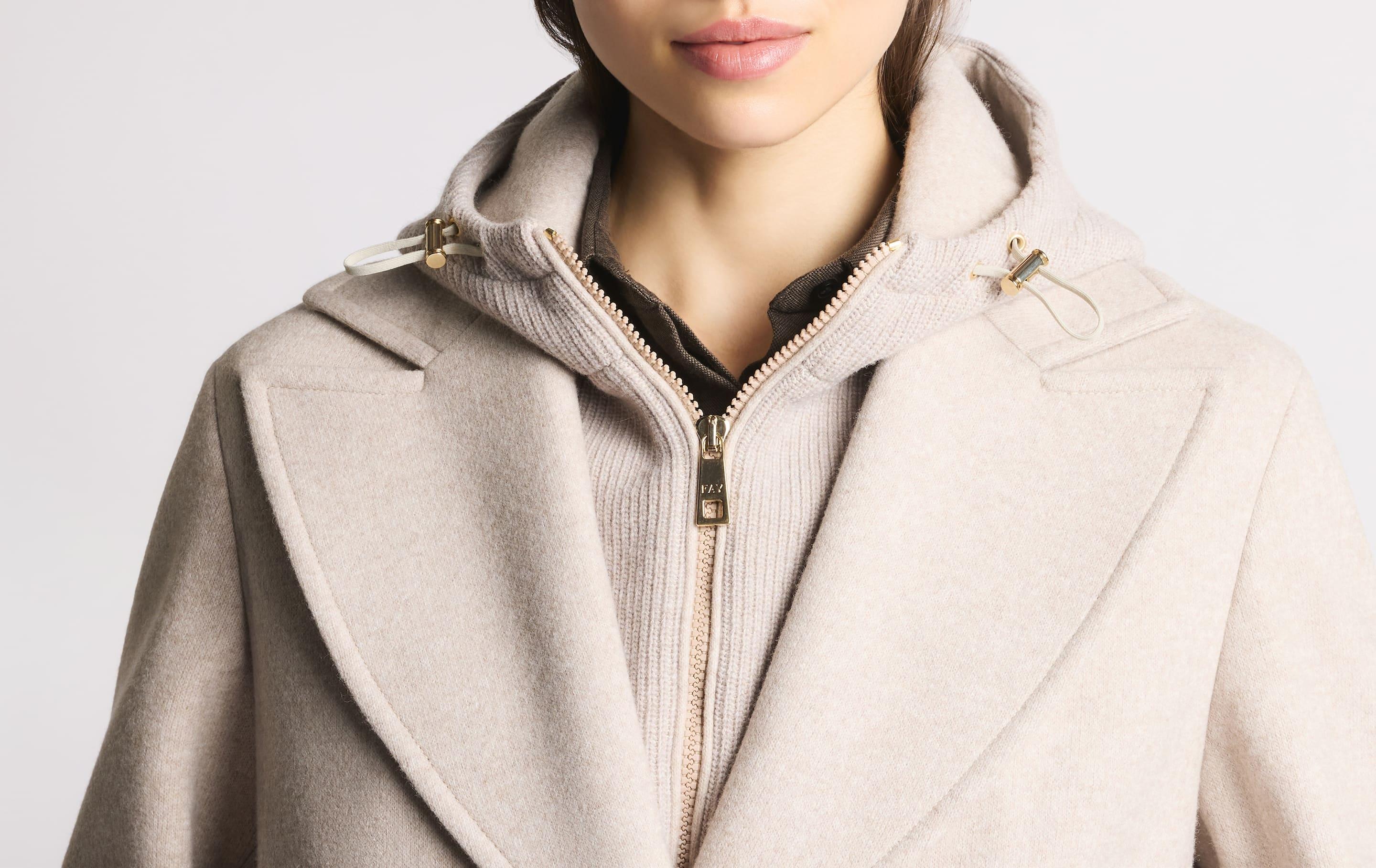 Cappotto Double Front in Jersey di Lana<BR/> NAW5951333JXQB C205 FAY 