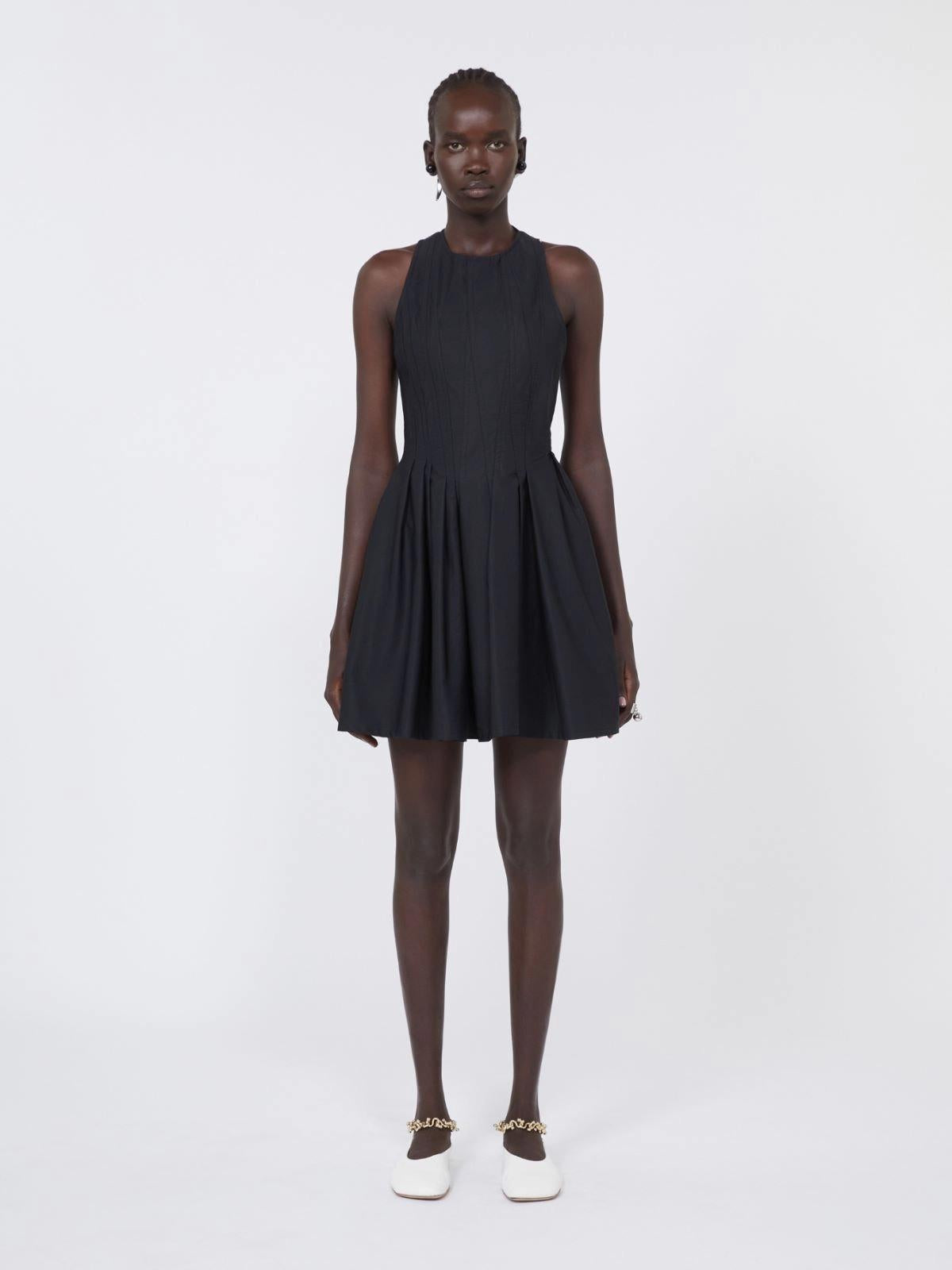 Abito corto smanicato in puro cotone - Nero<BR/> SPXARA 005 SPORTMAX 