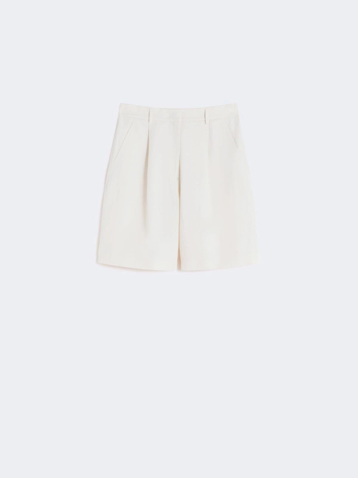 Bermuda in canvas di cotone e lino - ECRU<BR/> WKDECUBA 001 WEEKEND 