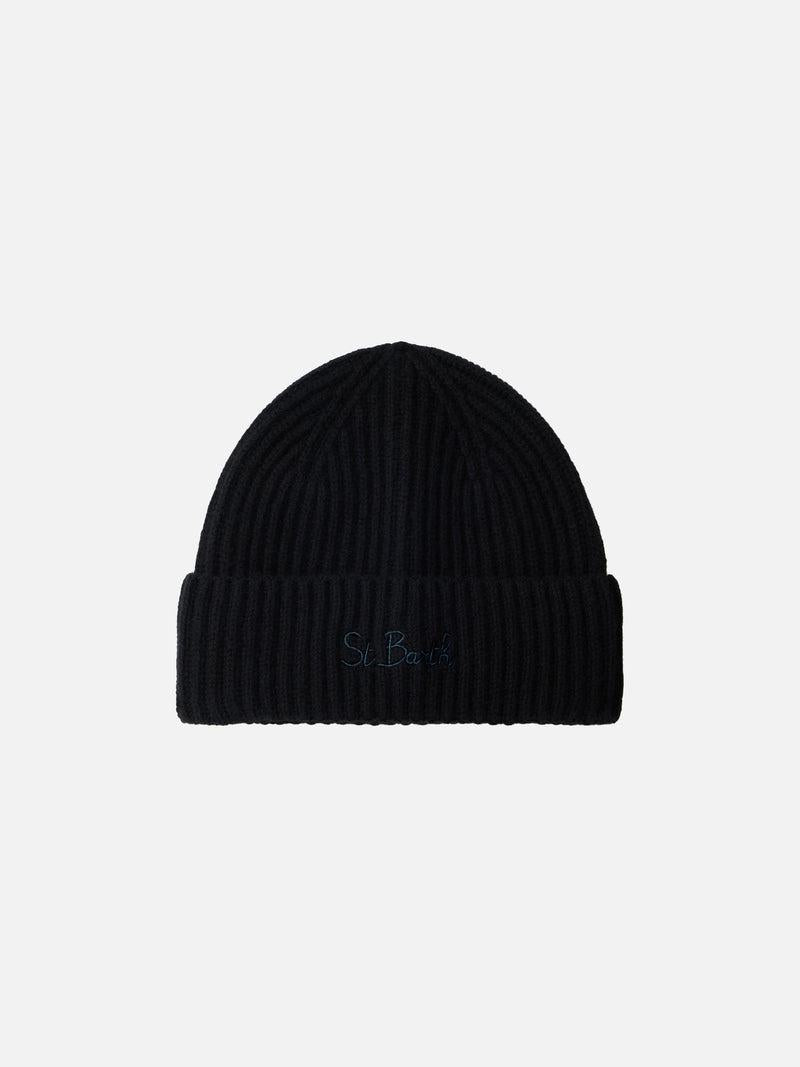 Cappello donna in misto lana a coste